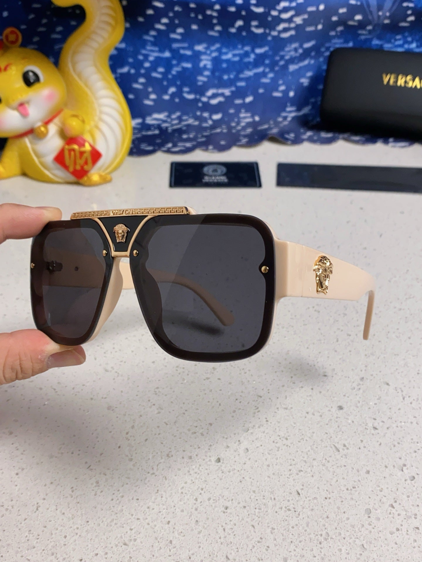 Versace Oversized Silver Lens Sunglasses for Men & Women - 487872 - detail image 6