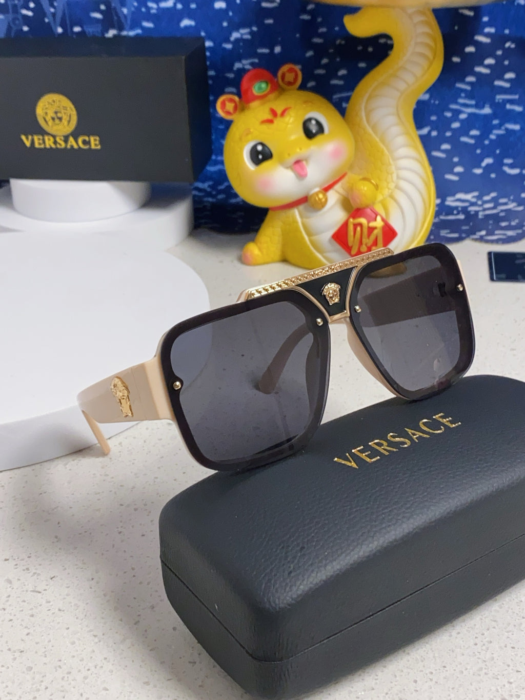 Versace Oversized Silver Lens Sunglasses for Men & Women - 487872 - detail image 9