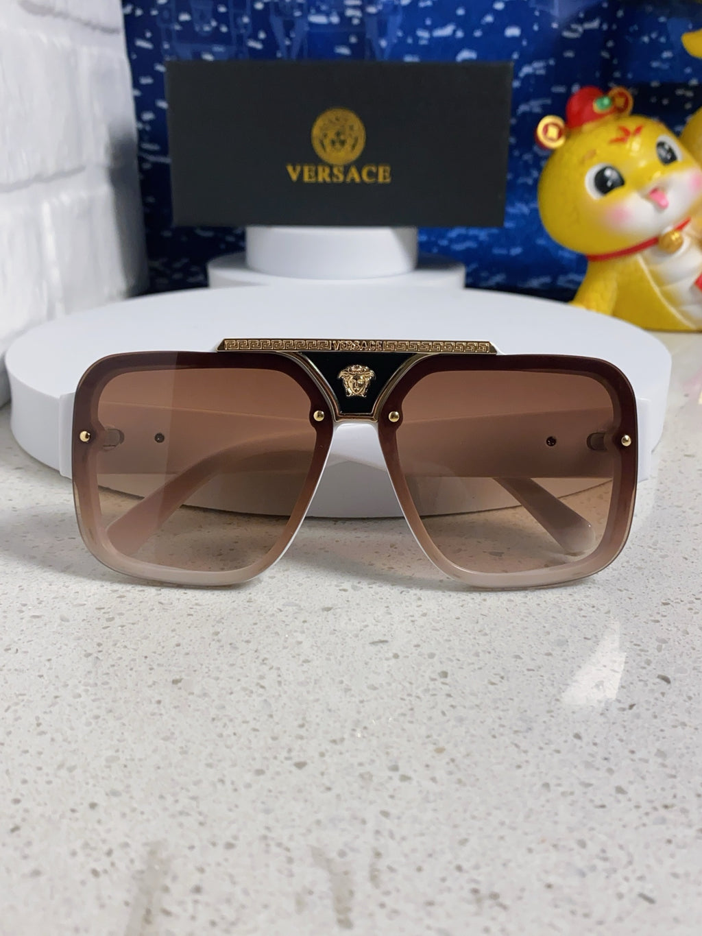 Versace Oversized Brown Lens Sunglasses for Men & Women - detail image 8
