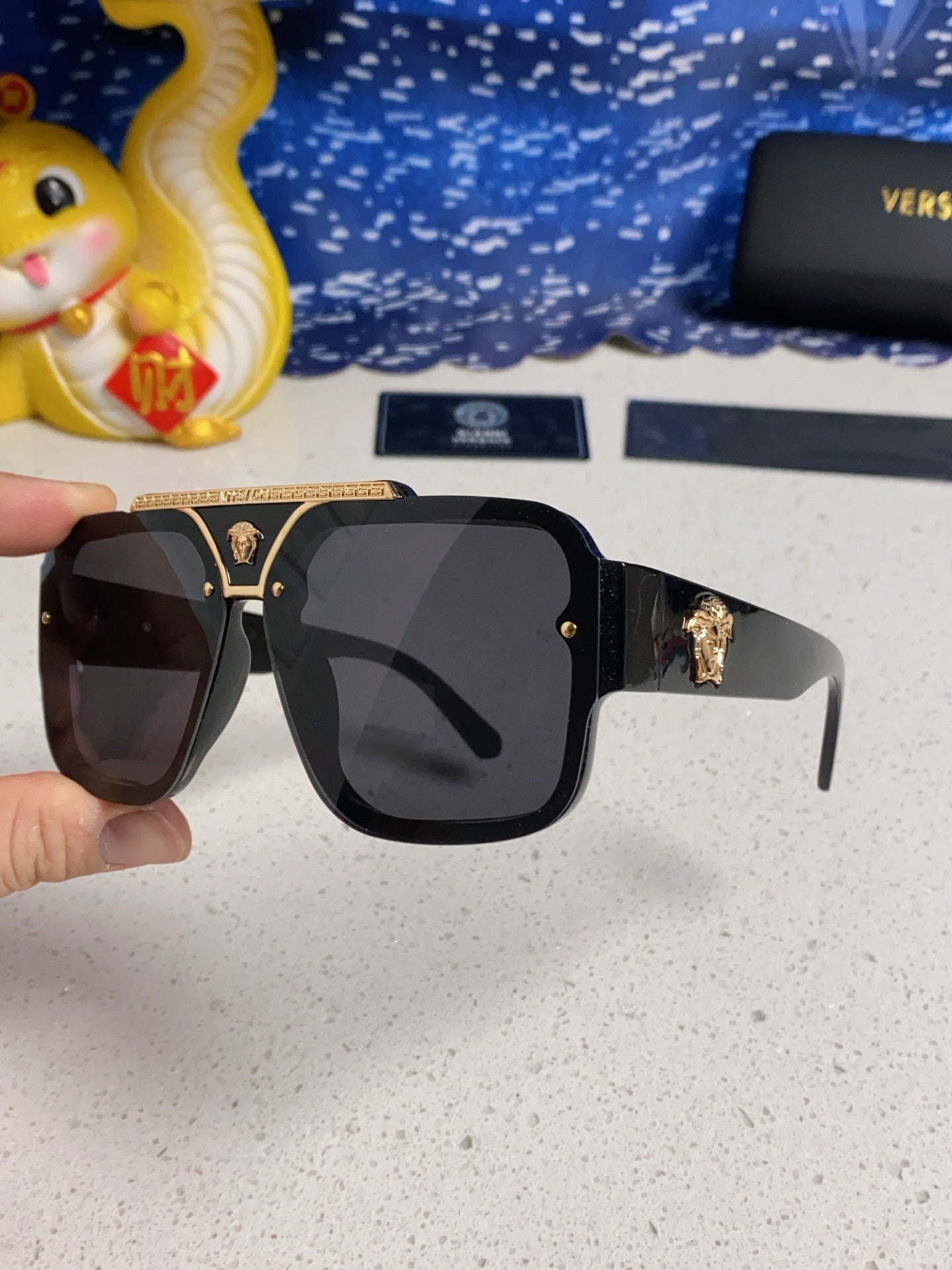 Versace Oversized Silver Lens Sunglasses for Men & Women - 487874 - detail image 6