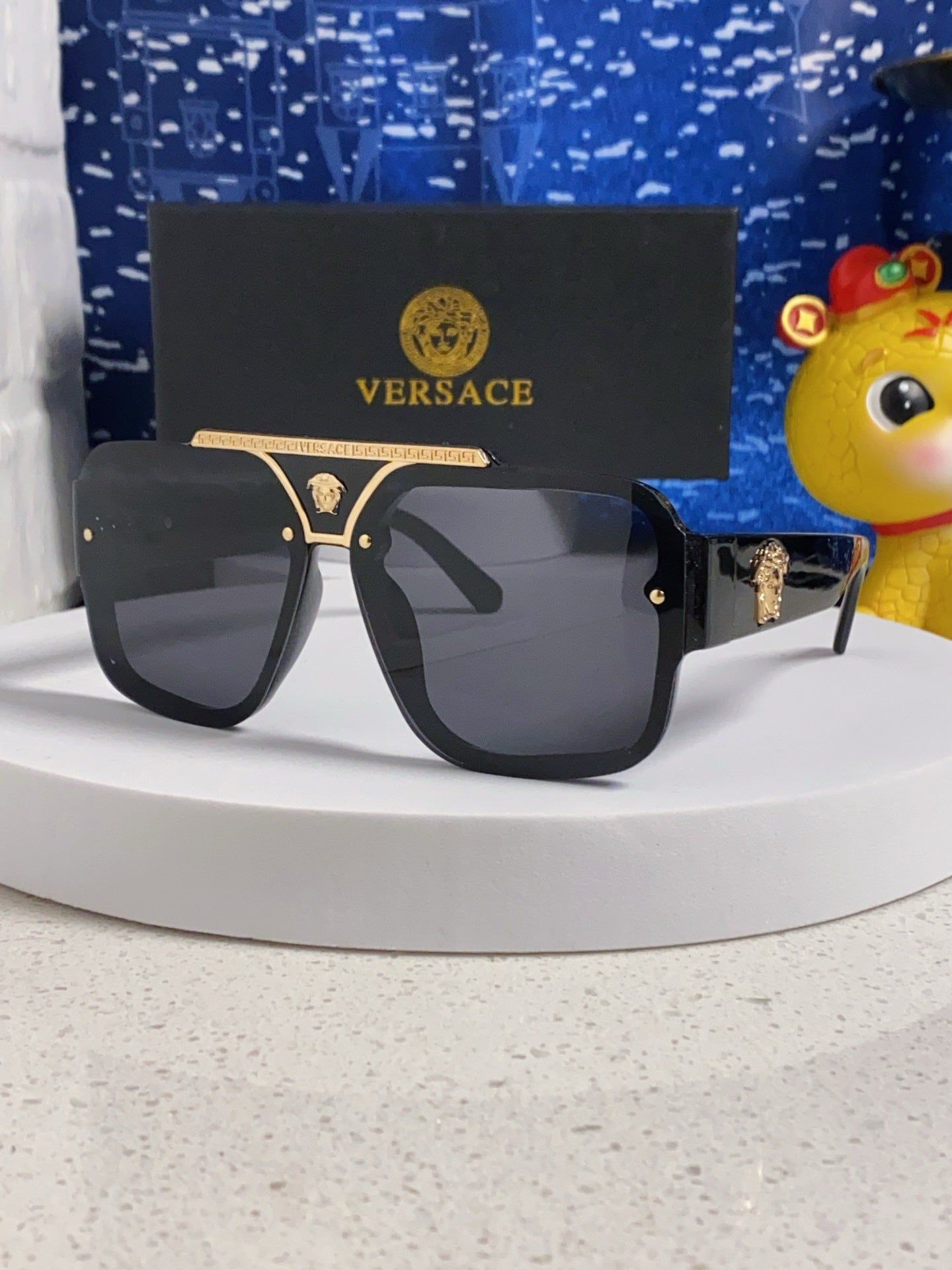 Versace Oversized Silver Lens Sunglasses for Men & Women - 358803