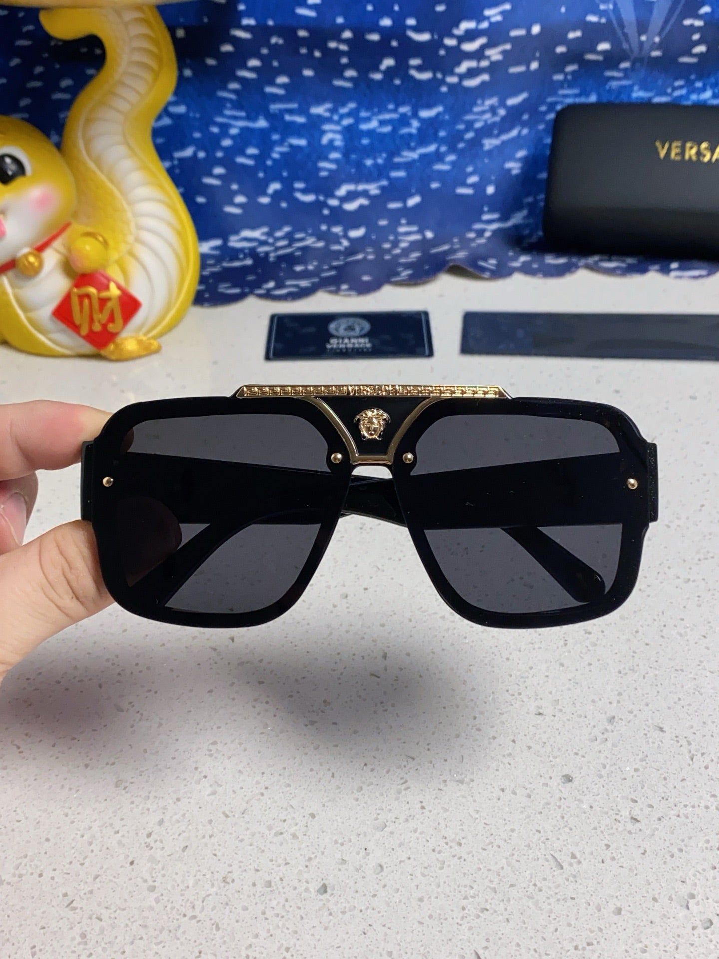 Versace Oversized Silver Lens Sunglasses for Men & Women - 487874 - detail image 4