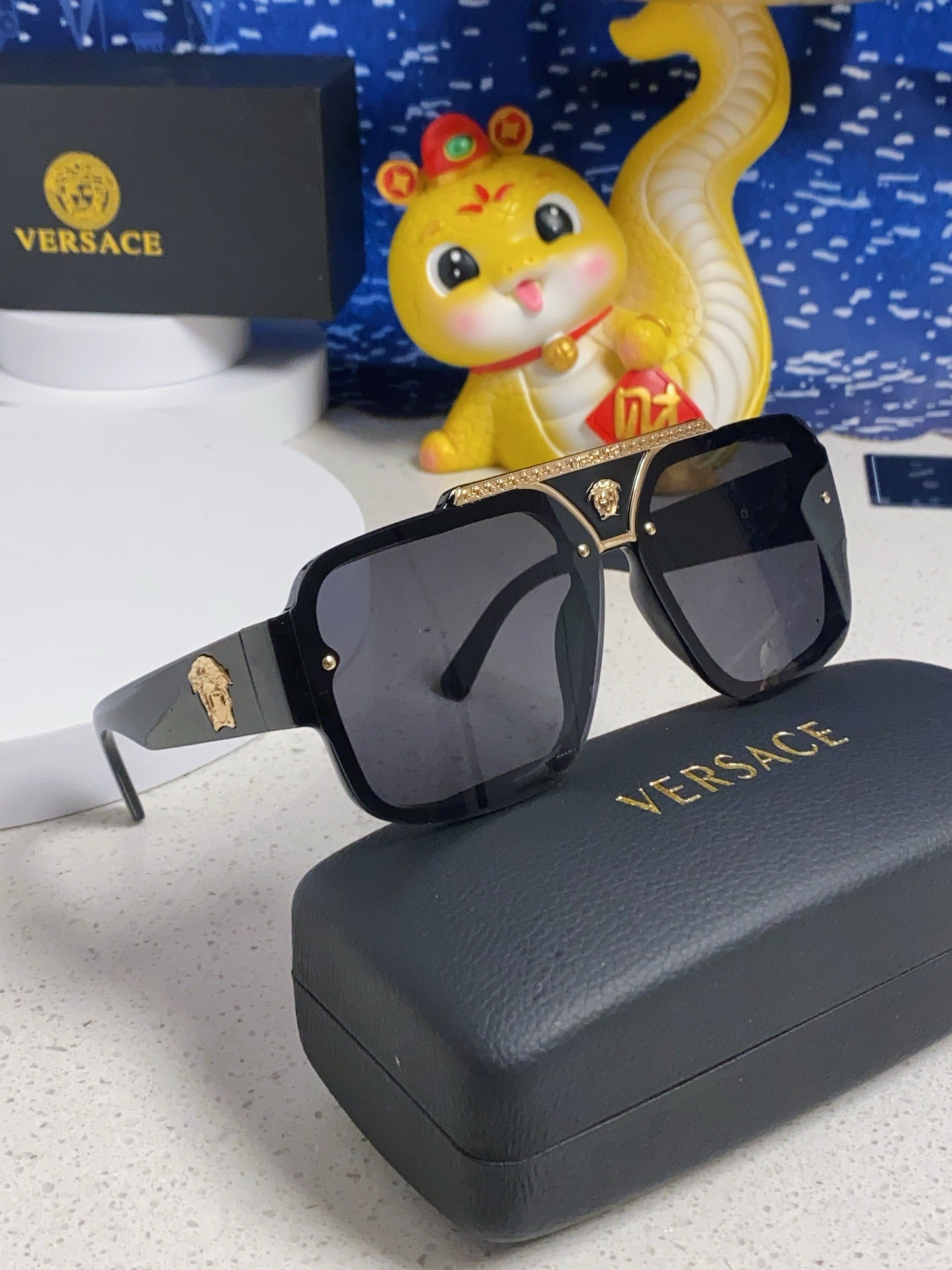 Versace Oversized Silver Lens Sunglasses for Men & Women - 487874 - detail image 9