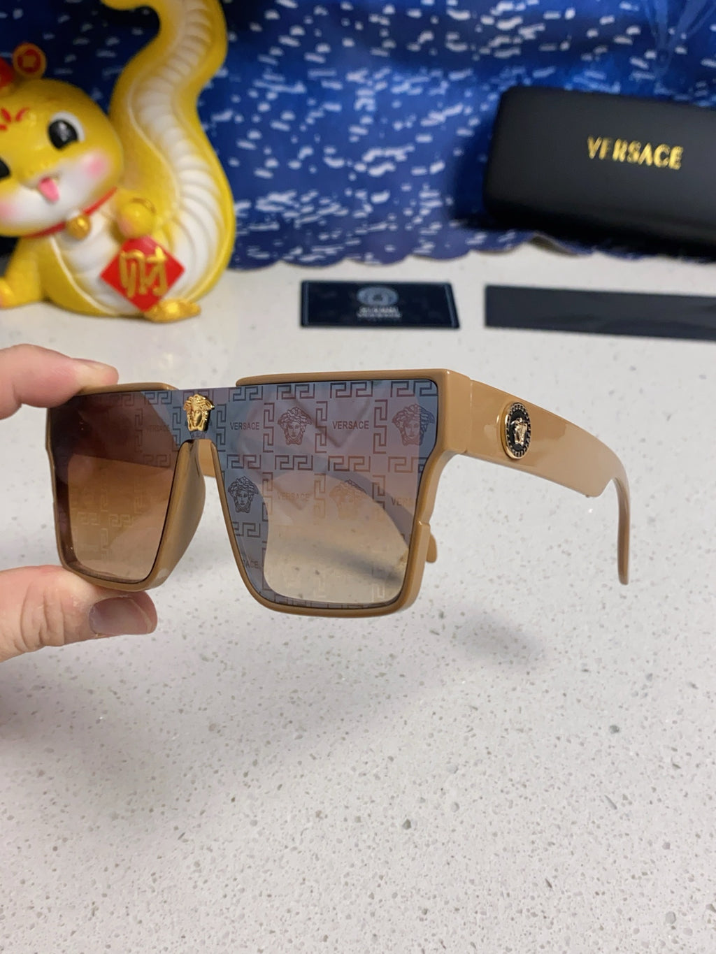 Versace Oversized Silver Lens Sunglasses for Men & Women - 487875 - detail image 6