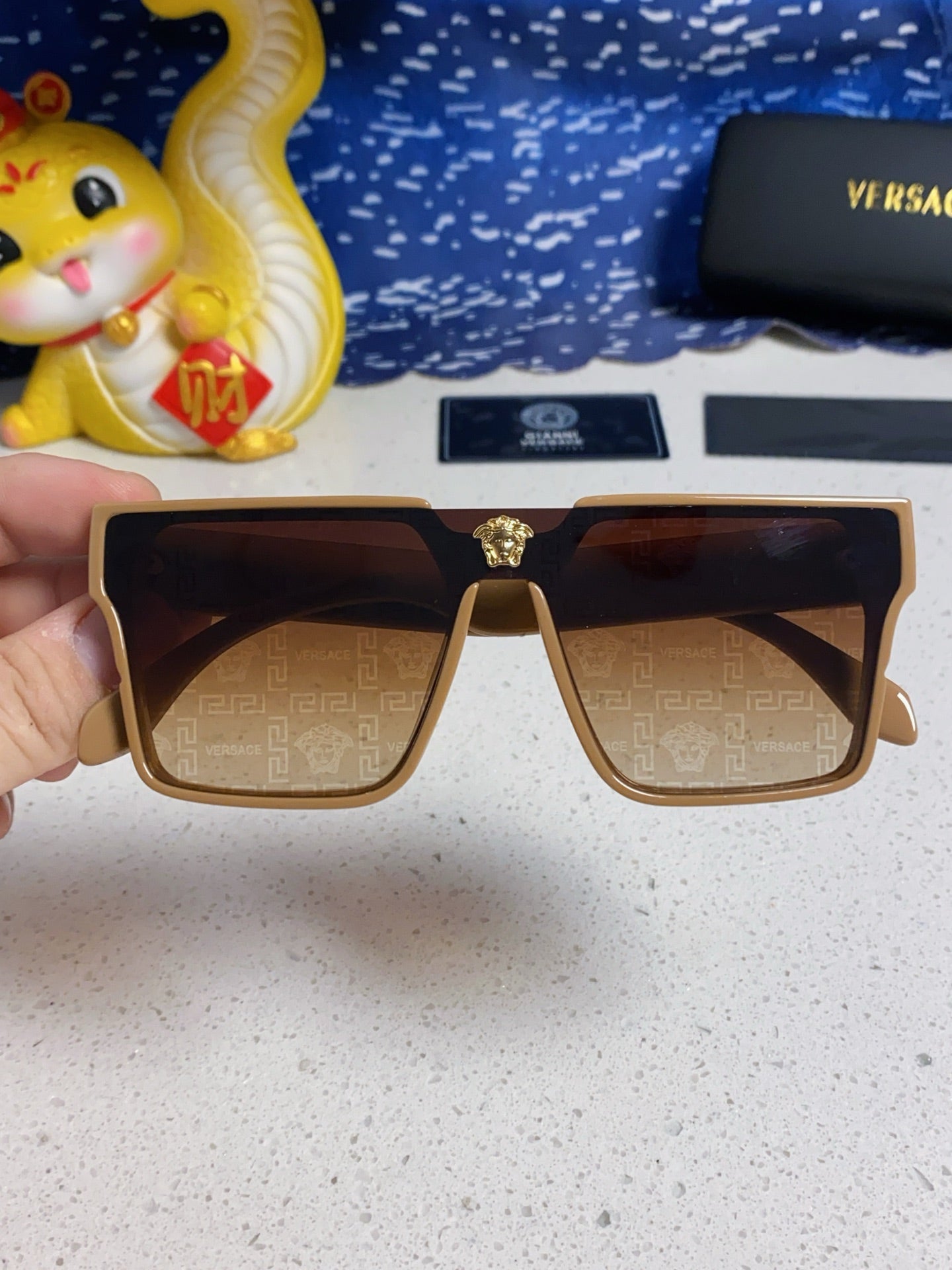 Versace Oversized Silver Lens Sunglasses for Men & Women - 487875 - detail image 4