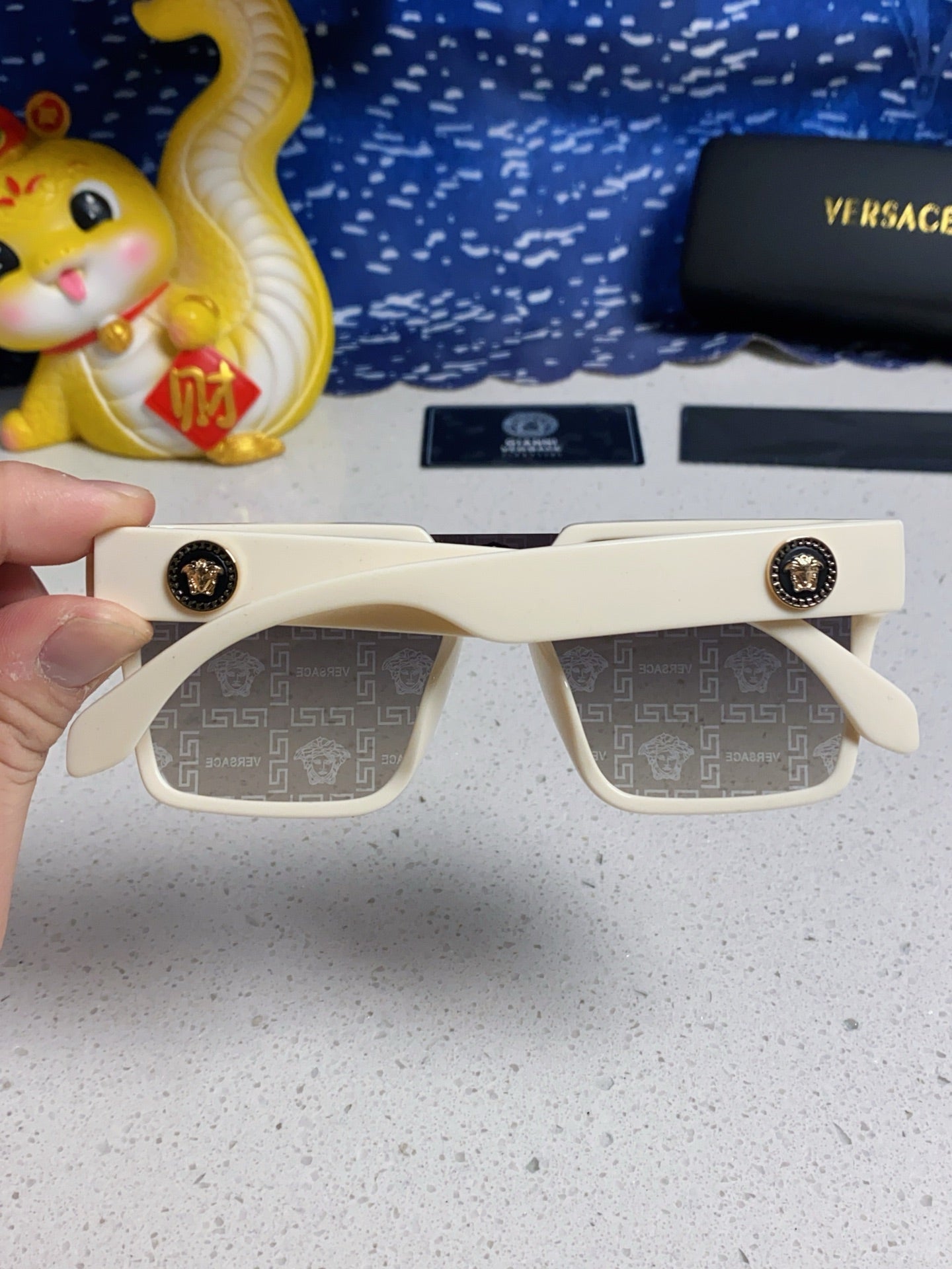 Versace Oversized Silver Lens Sunglasses for Men & Women - 487876 - detail image 5