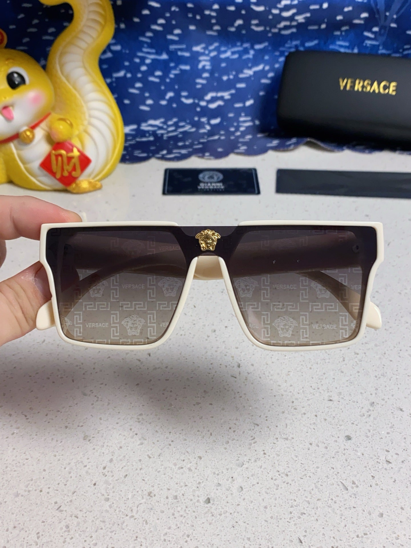 Versace Oversized Silver Lens Sunglasses for Men & Women - 487876 - detail image 4