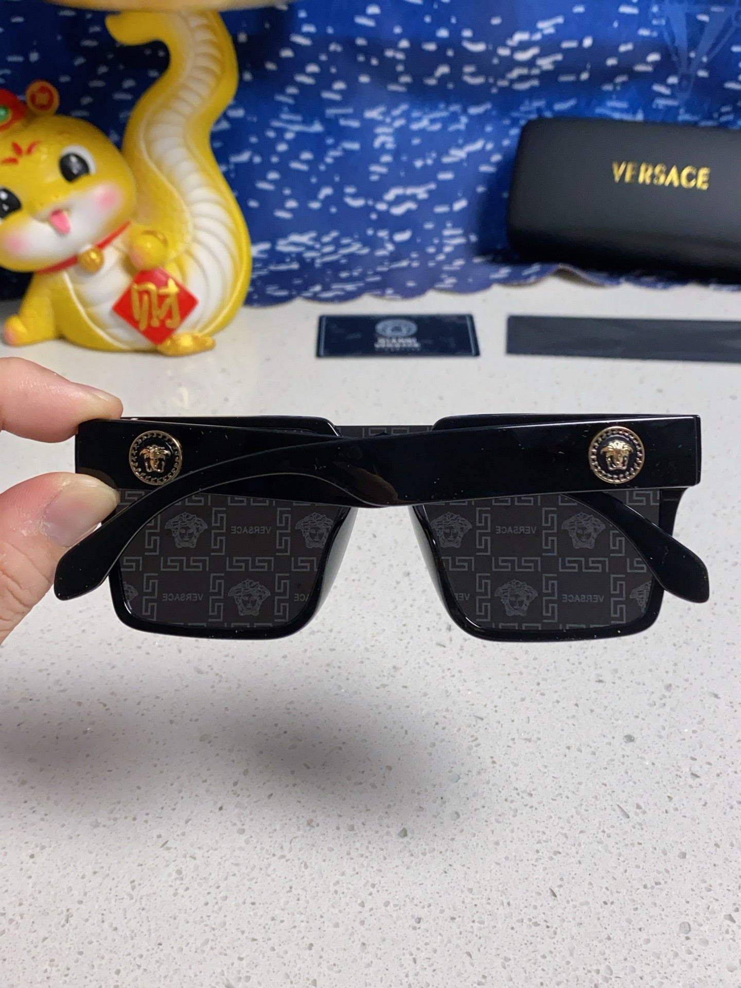 Versace Oversized Silver Lens Sunglasses for Men & Women - 358806 - detail image 5