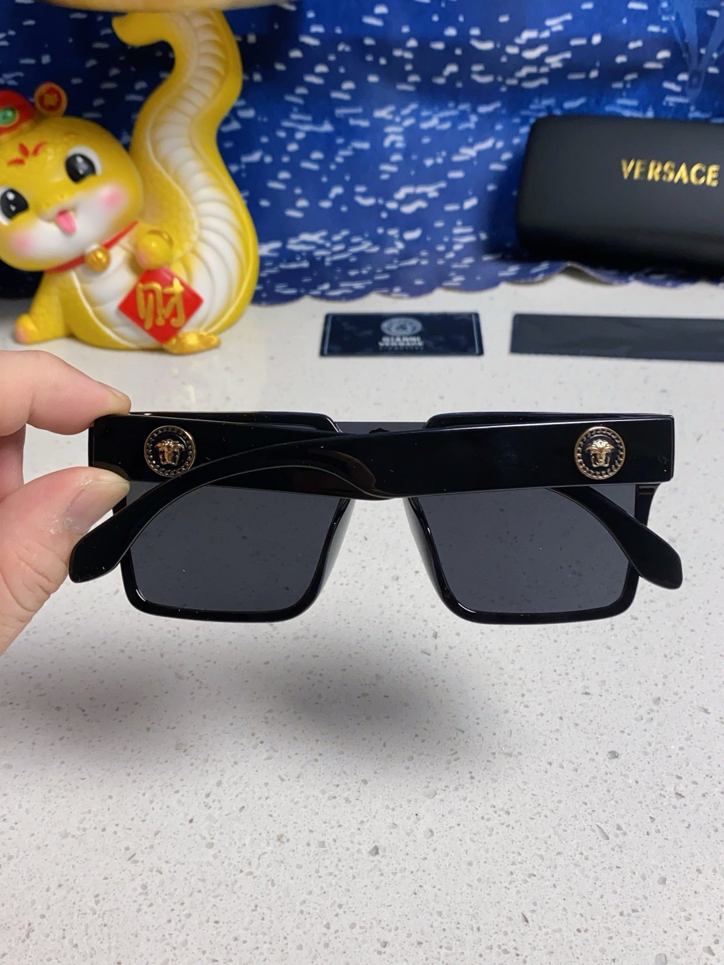Versace Oversized Silver Lens Sunglasses for Men & Women - detail image 5
