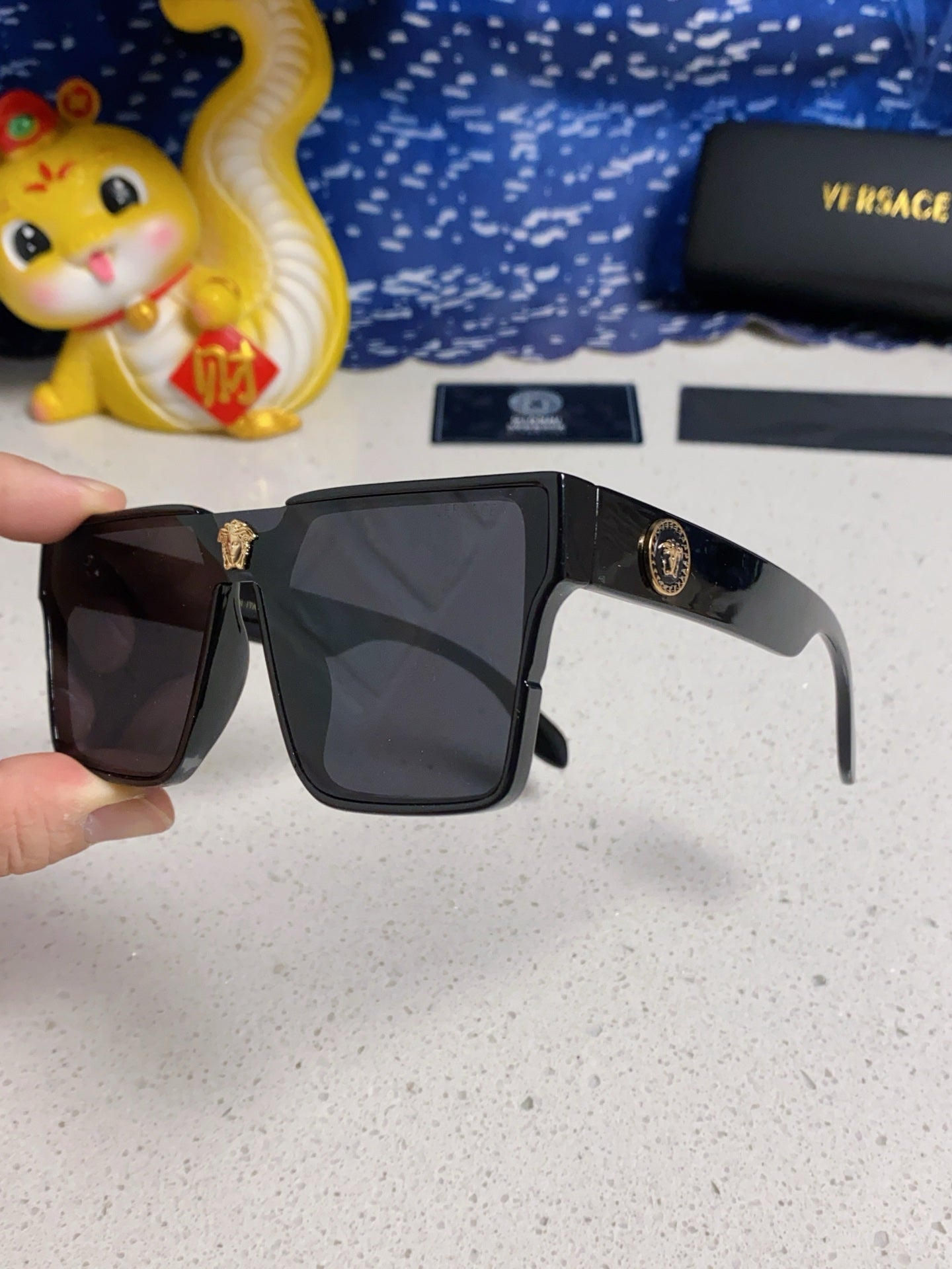 Versace Oversized Silver Lens Sunglasses for Men & Women - 358807 - detail image 6