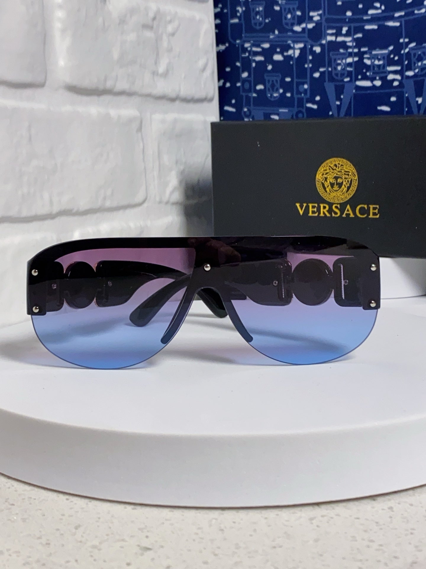 Versace Aviator Blue Lens Sunglasses for Men & Women - 372524 - detail image 2