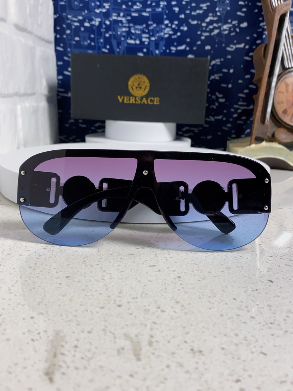 Versace Aviator Blue Lens Sunglasses for Men & Women - 372524 - detail image 8