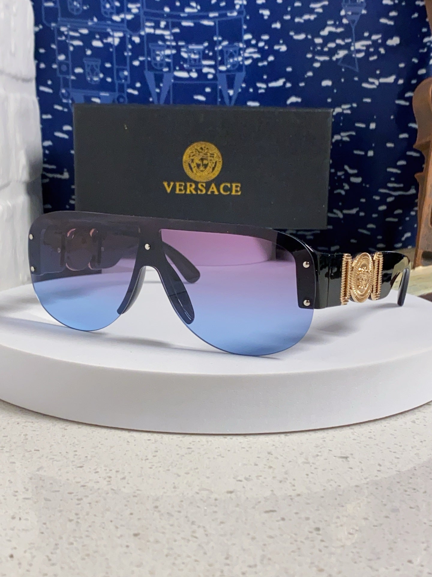 Versace Aviator Blue Lens Sunglasses for Men & Women - 372524