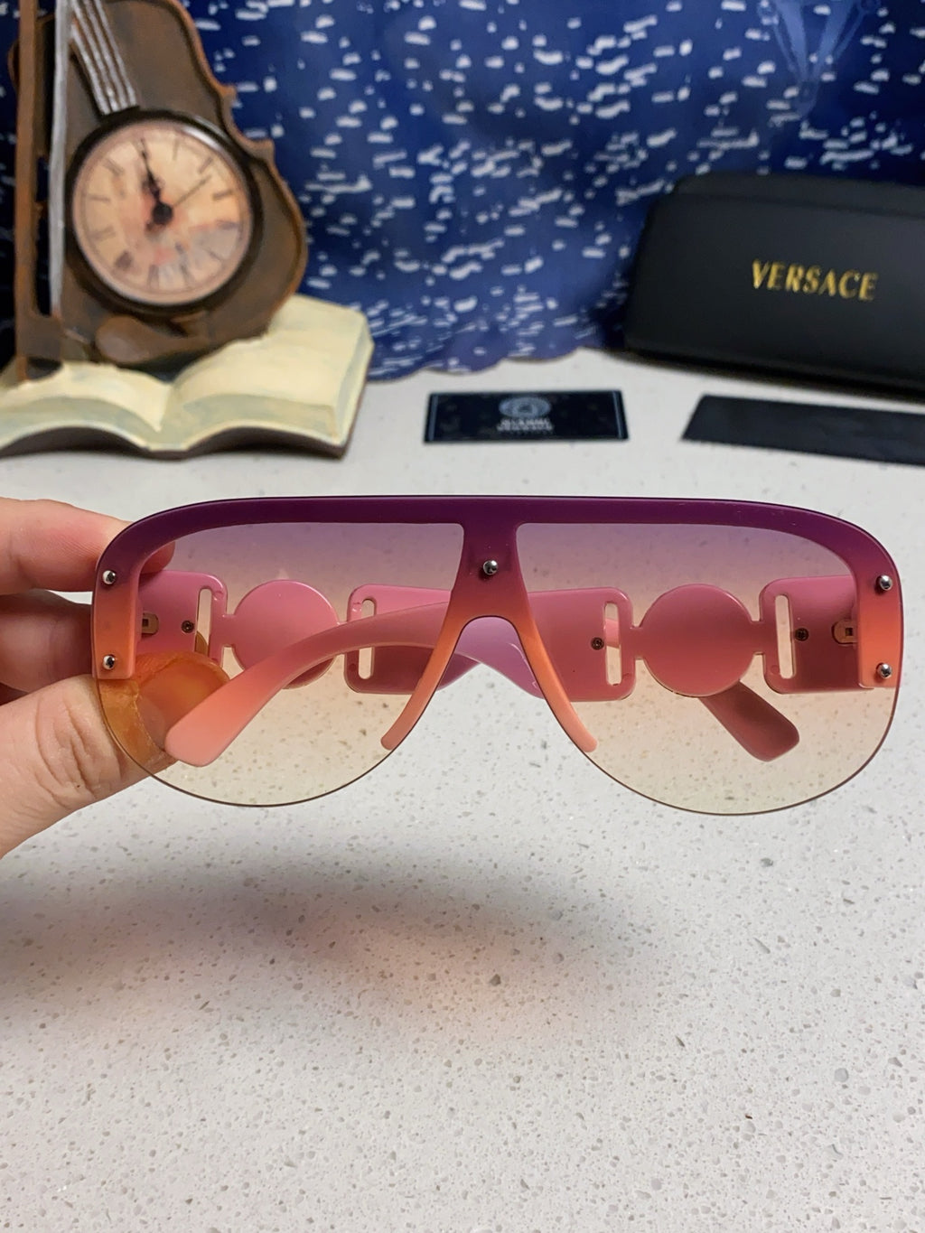 Versace Aviator Pink Lens Sunglasses for Men & Women - detail image 4