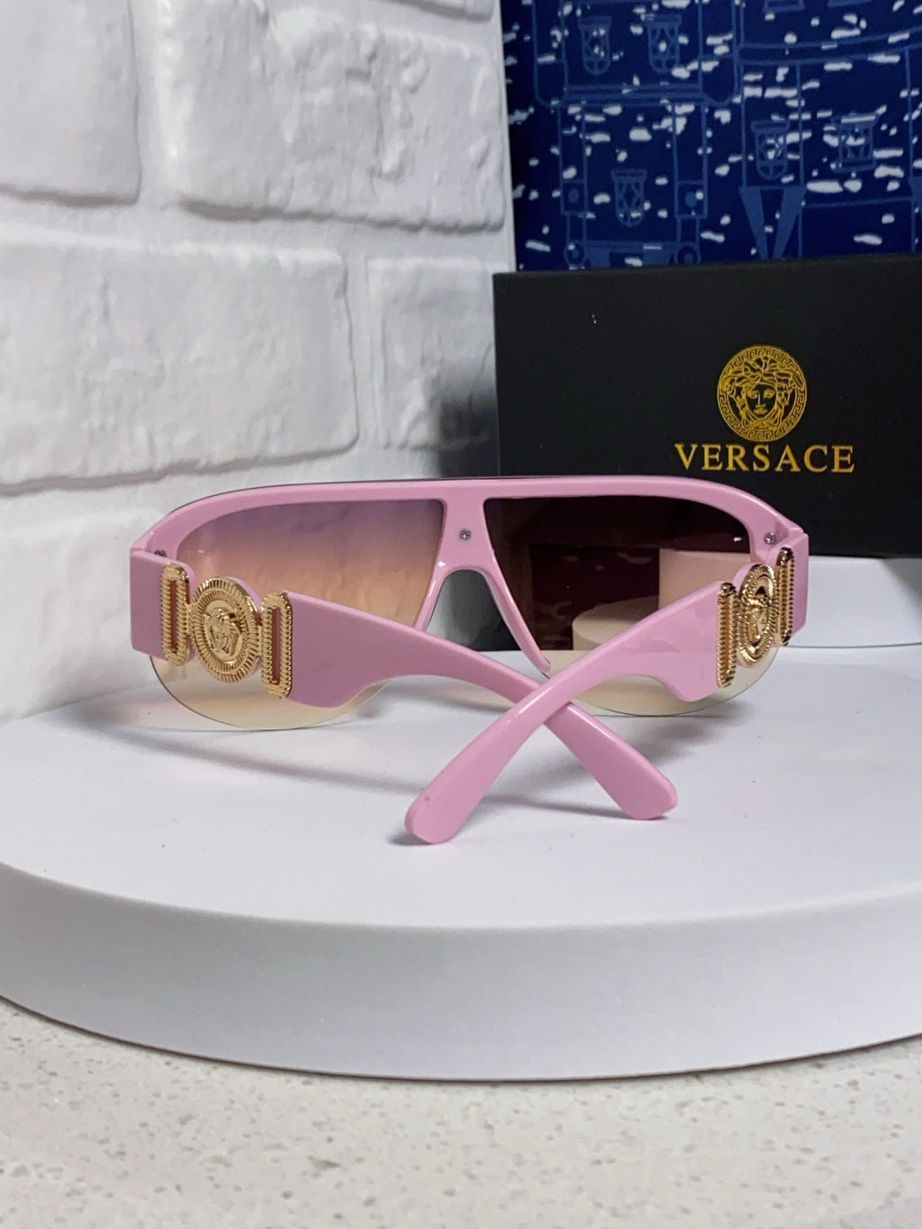 Versace Aviator Pink Lens Sunglasses for Men & Women - detail image 3