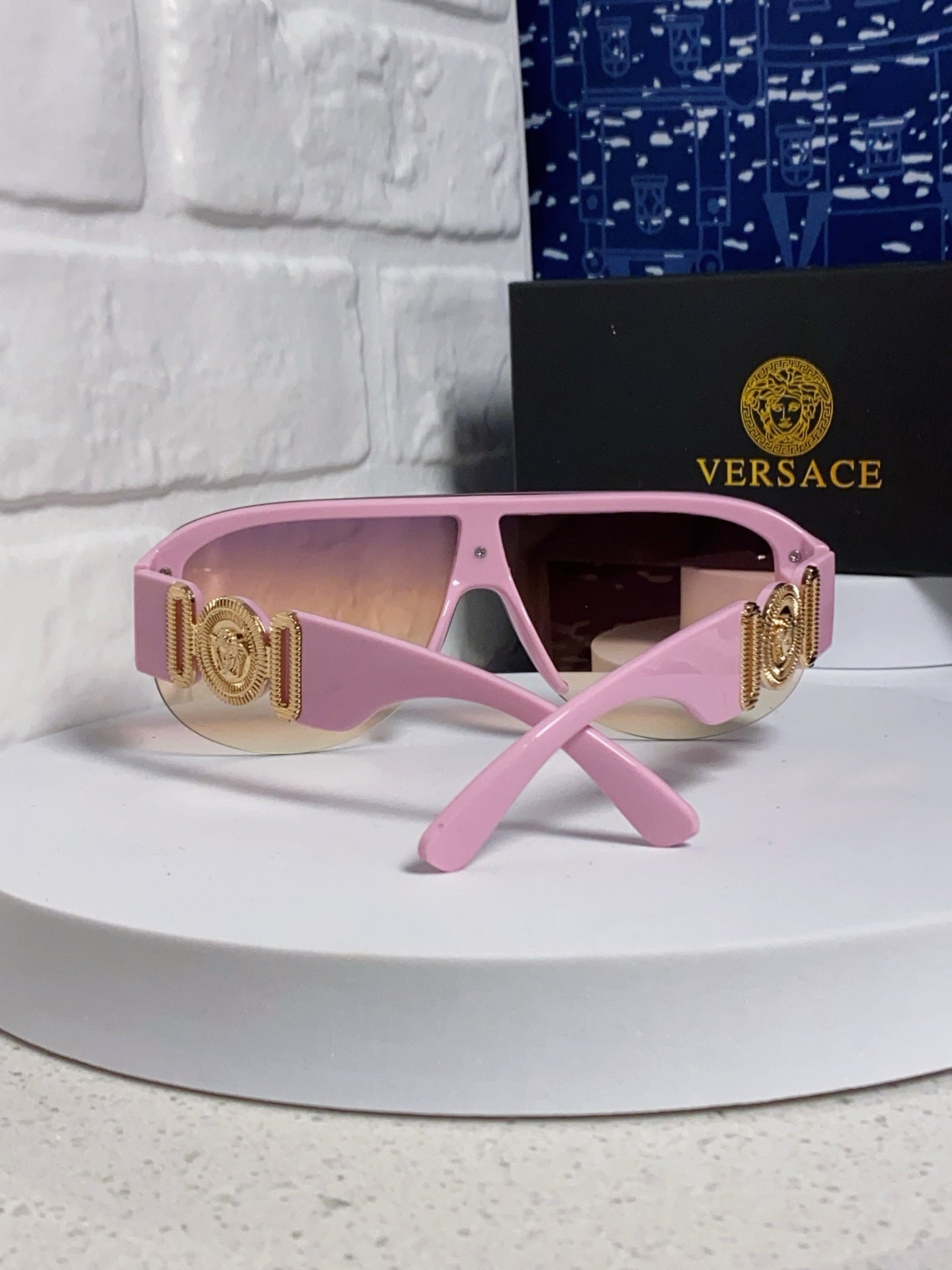 Versace Aviator Pink Lens Sunglasses for Men & Women - detail image 3