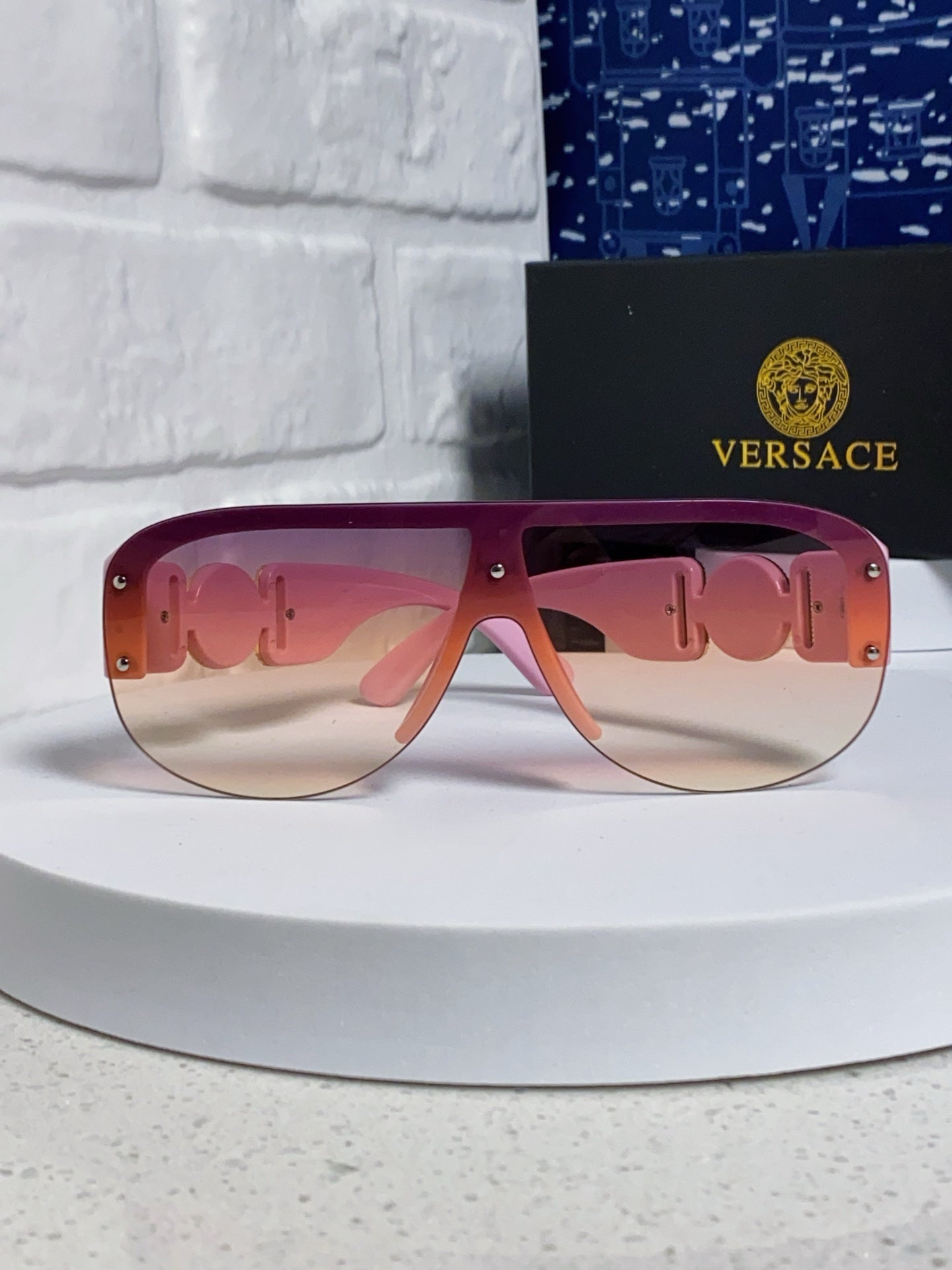 Versace Aviator Pink Lens Sunglasses for Men & Women - detail image 2