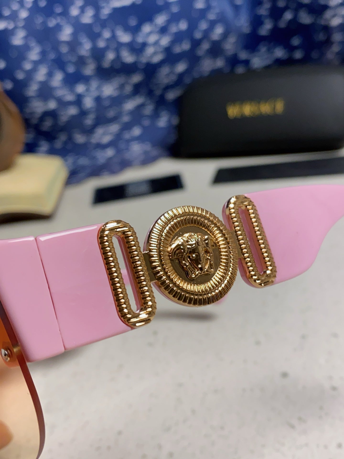 Versace Aviator Pink Lens Sunglasses for Men & Women - detail image 7