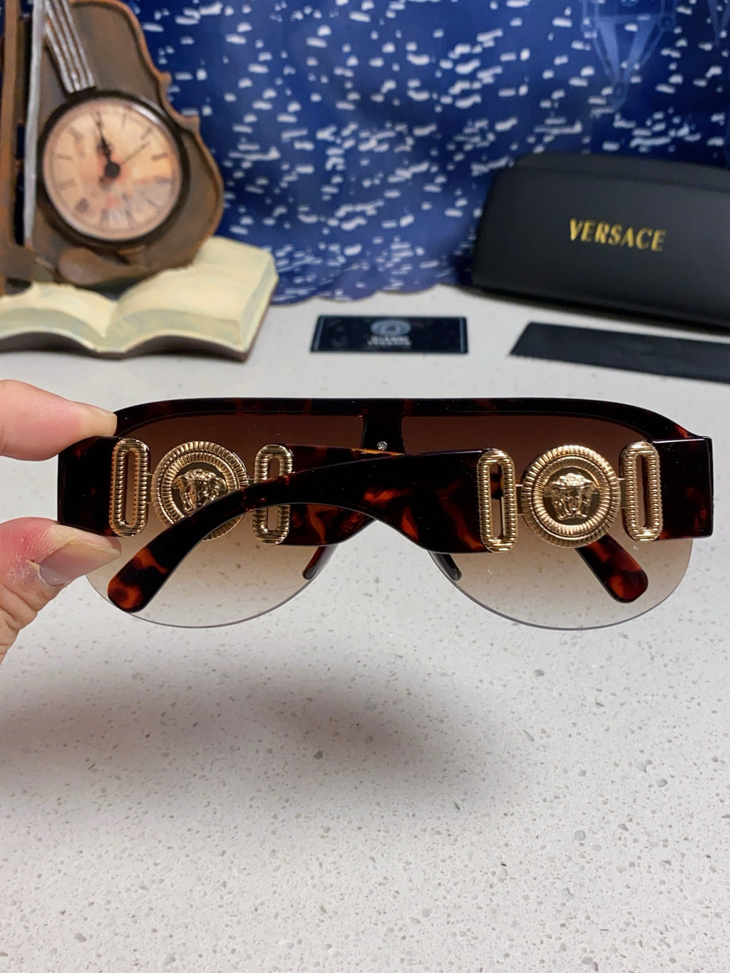 Versace Aviator Brown Lens Sunglasses for Men & Women - detail image 5