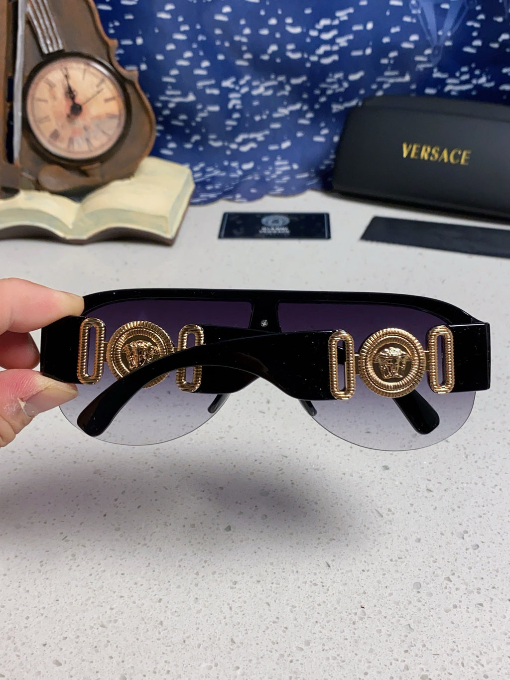 Versace Aviator Silver Lens Sunglasses for Men & Women - 372527 - detail image 5