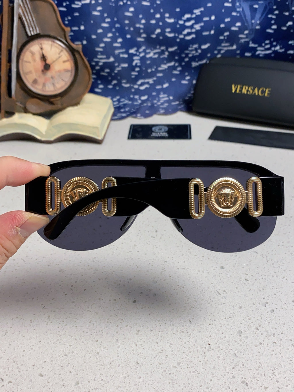 Versace Aviator Black Lens Sunglasses for Men & Women - 372528 - detail image 6