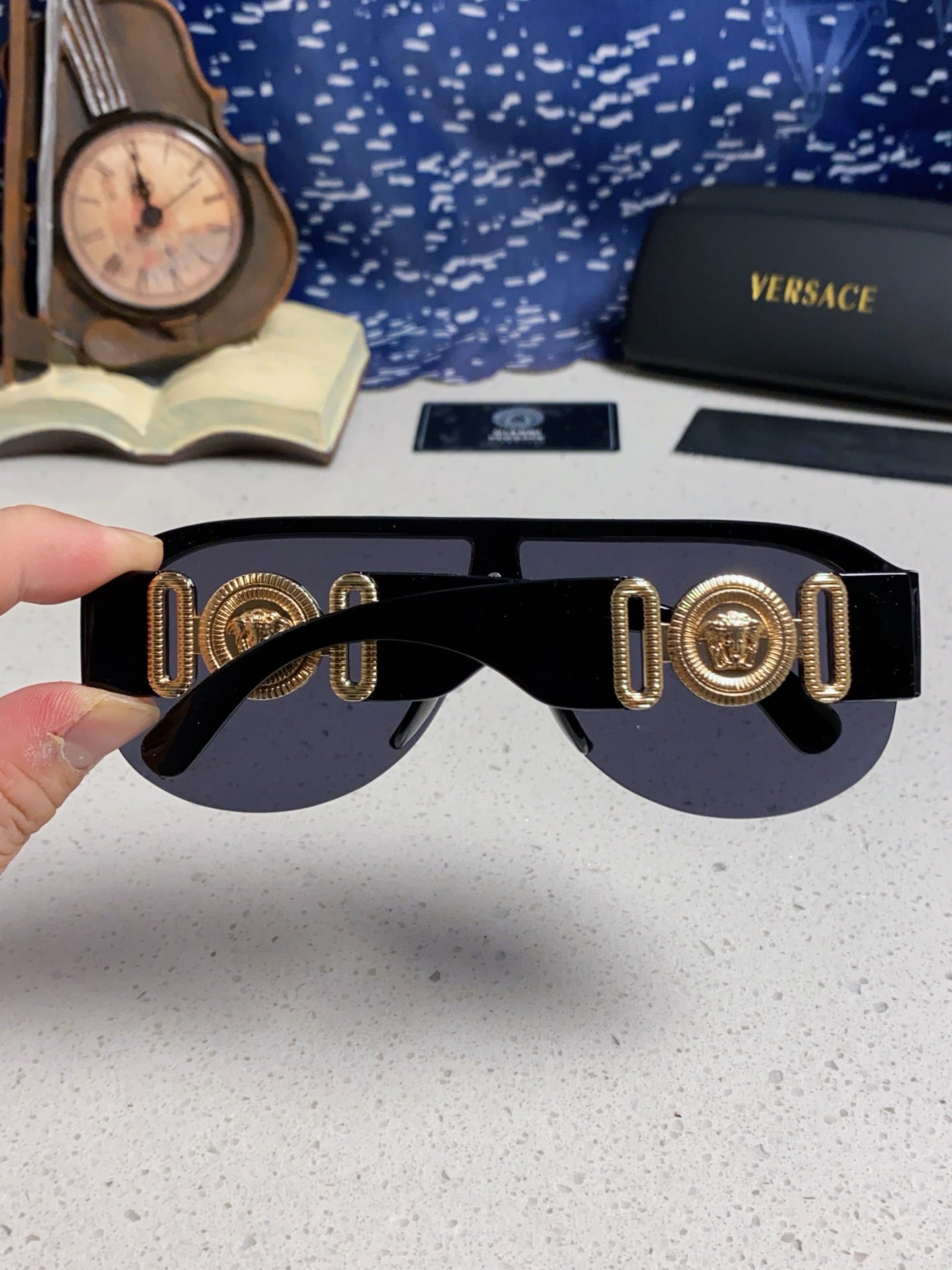 Versace Aviator Black Lens Sunglasses for Men & Women - 372528 - detail image 6