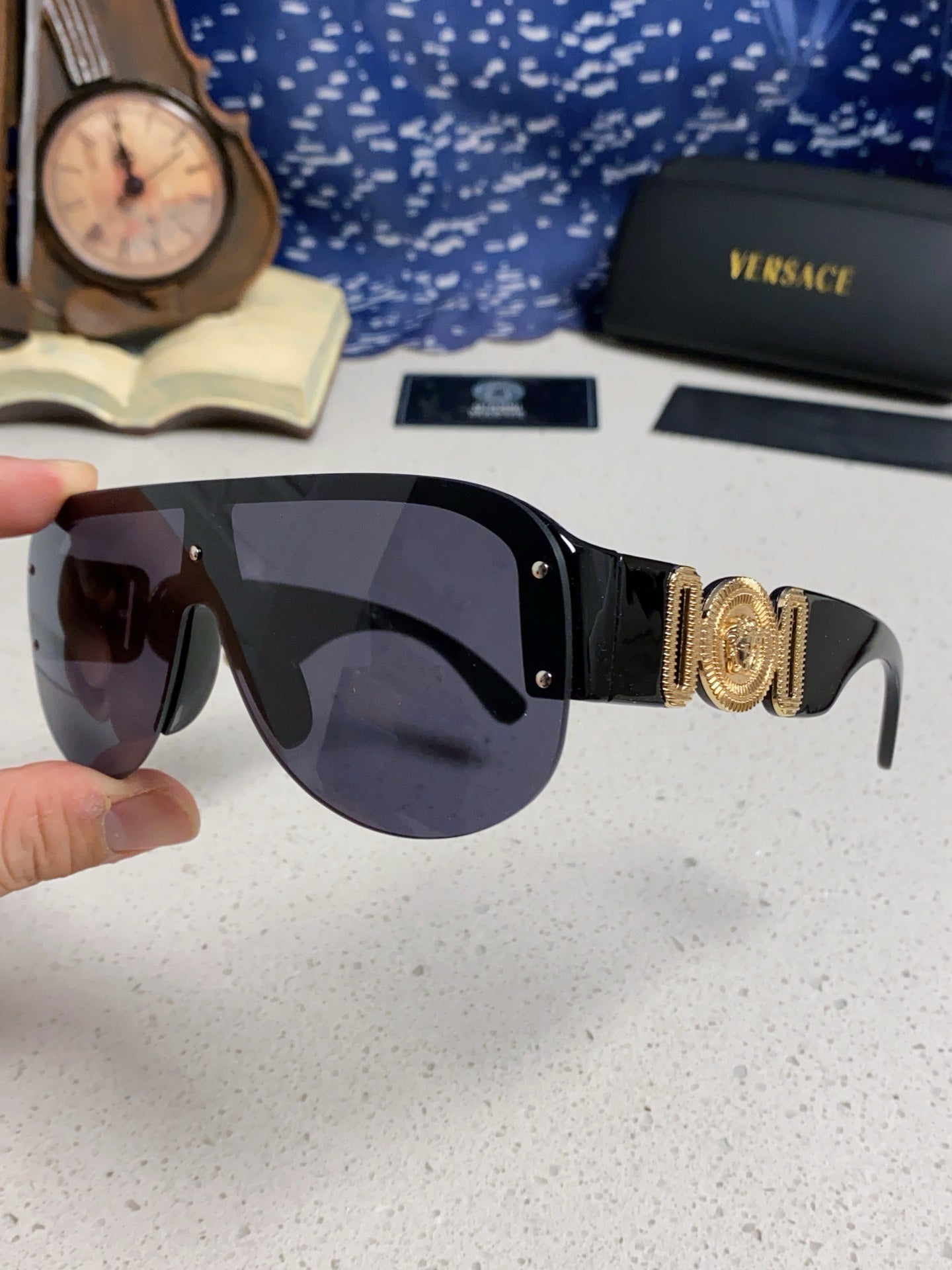 Versace Aviator Black Lens Sunglasses for Men & Women - 372528 - detail image 7