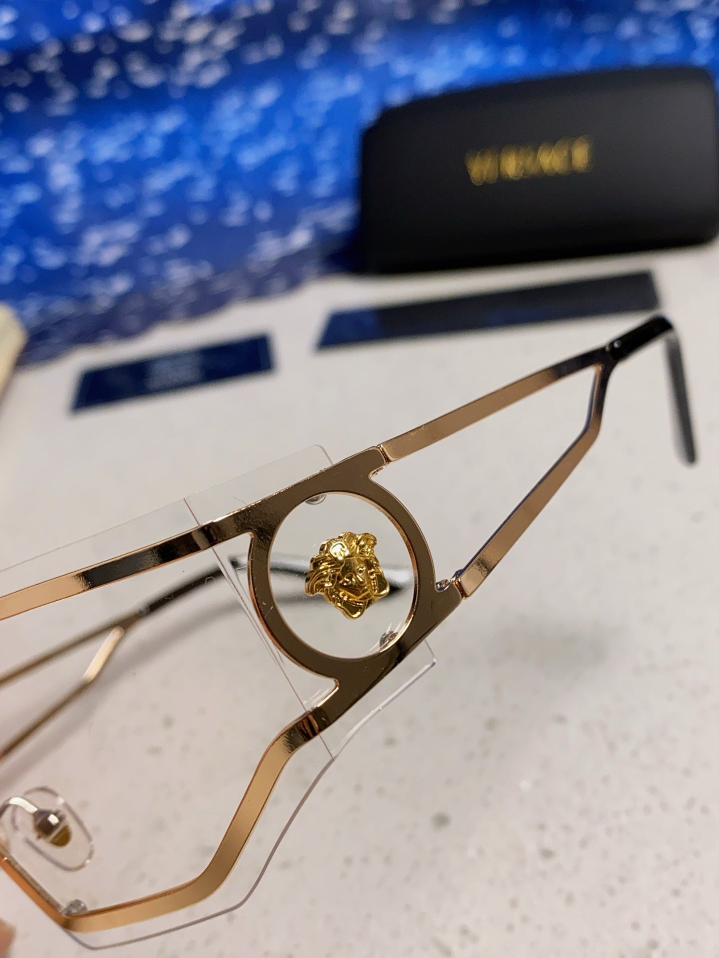 Versace Metal Oversized Silver Lens Sunglasses for Men & Women - 466238 - detail image 7