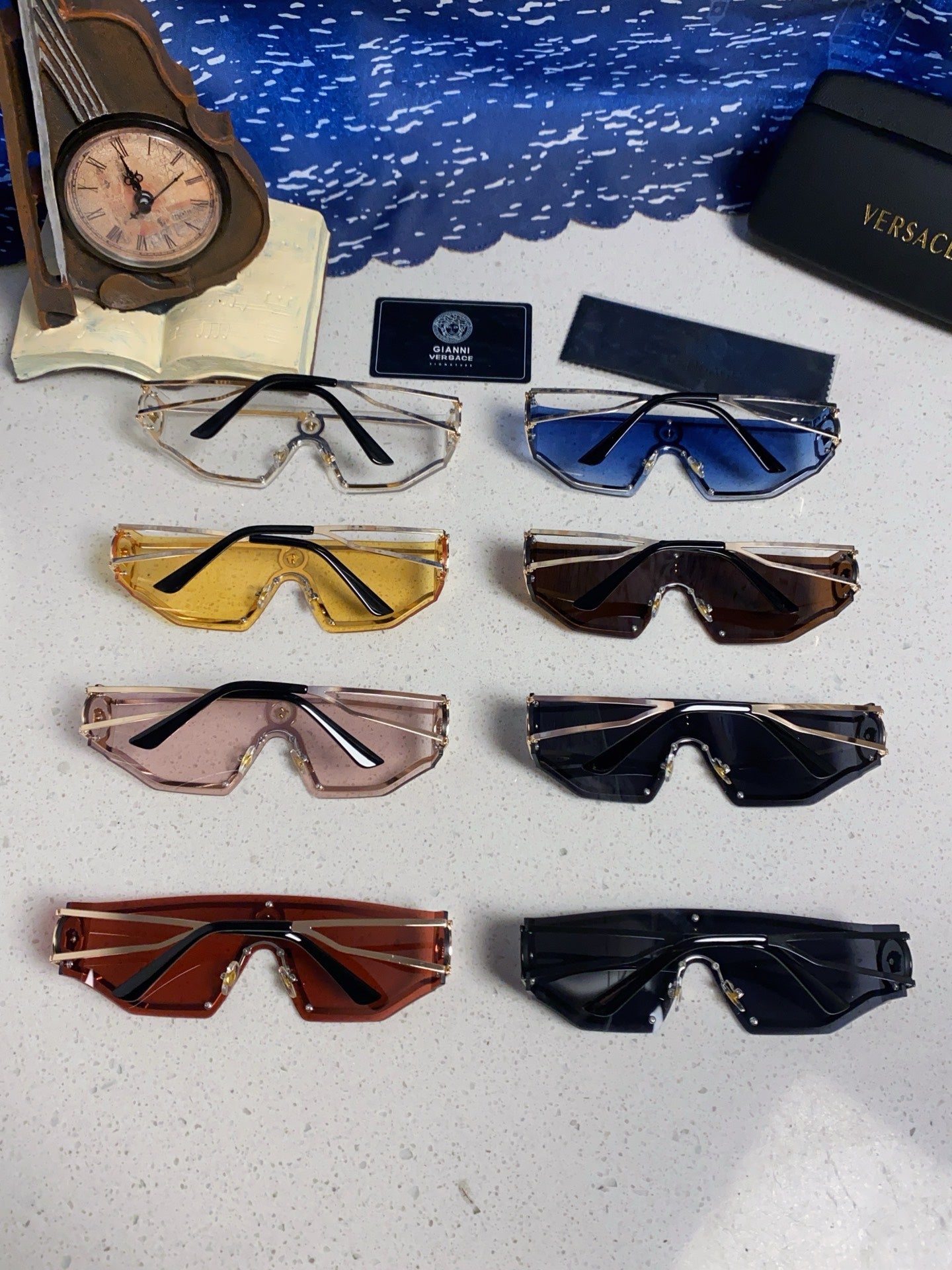 Versace Metal Oversized Silver Lens Sunglasses for Men & Women - detail image 10