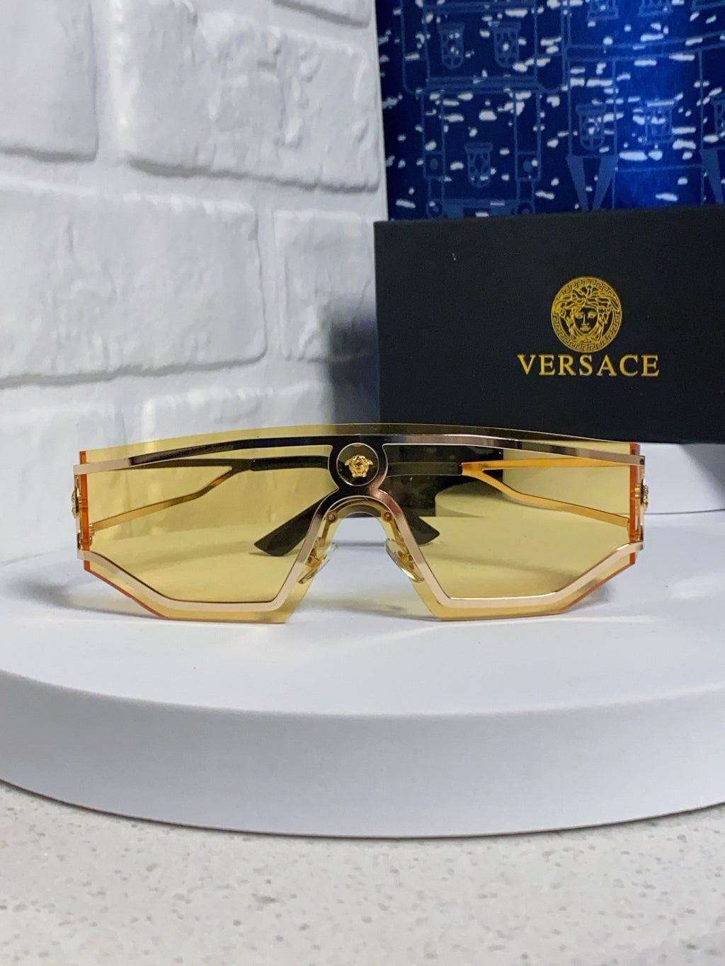 Versace Metal Oversized Gold Lens Sunglasses for Men & Women - detail image 2