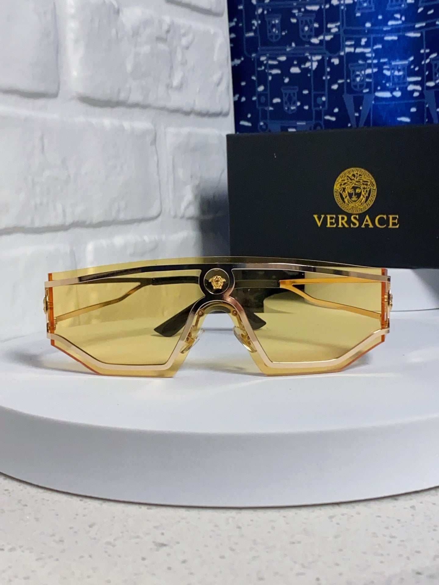 Versace Metal Oversized Gold Lens Sunglasses for Men & Women - detail image 2