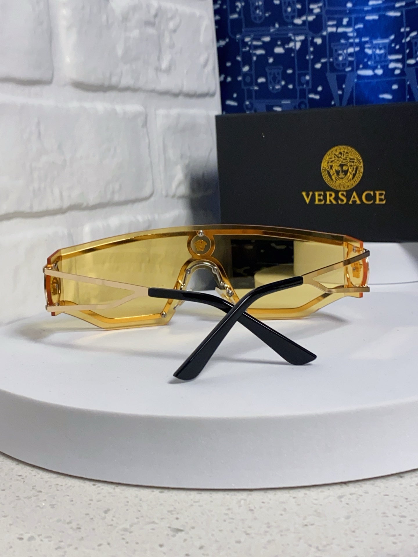 Versace Metal Oversized Gold Lens Sunglasses for Men & Women - detail image 3