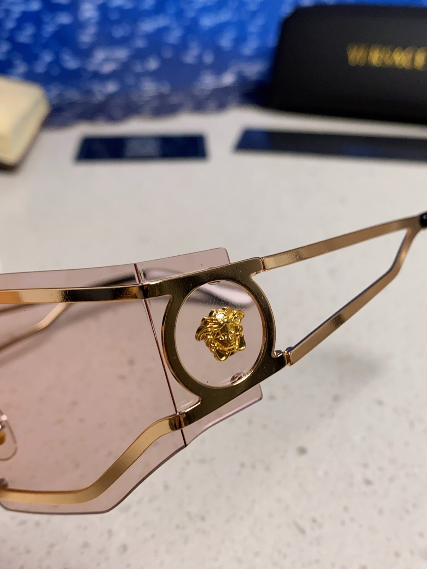 Versace Metal Oversized Silver Lens Sunglasses for Men & Women - 466240 - detail image 7