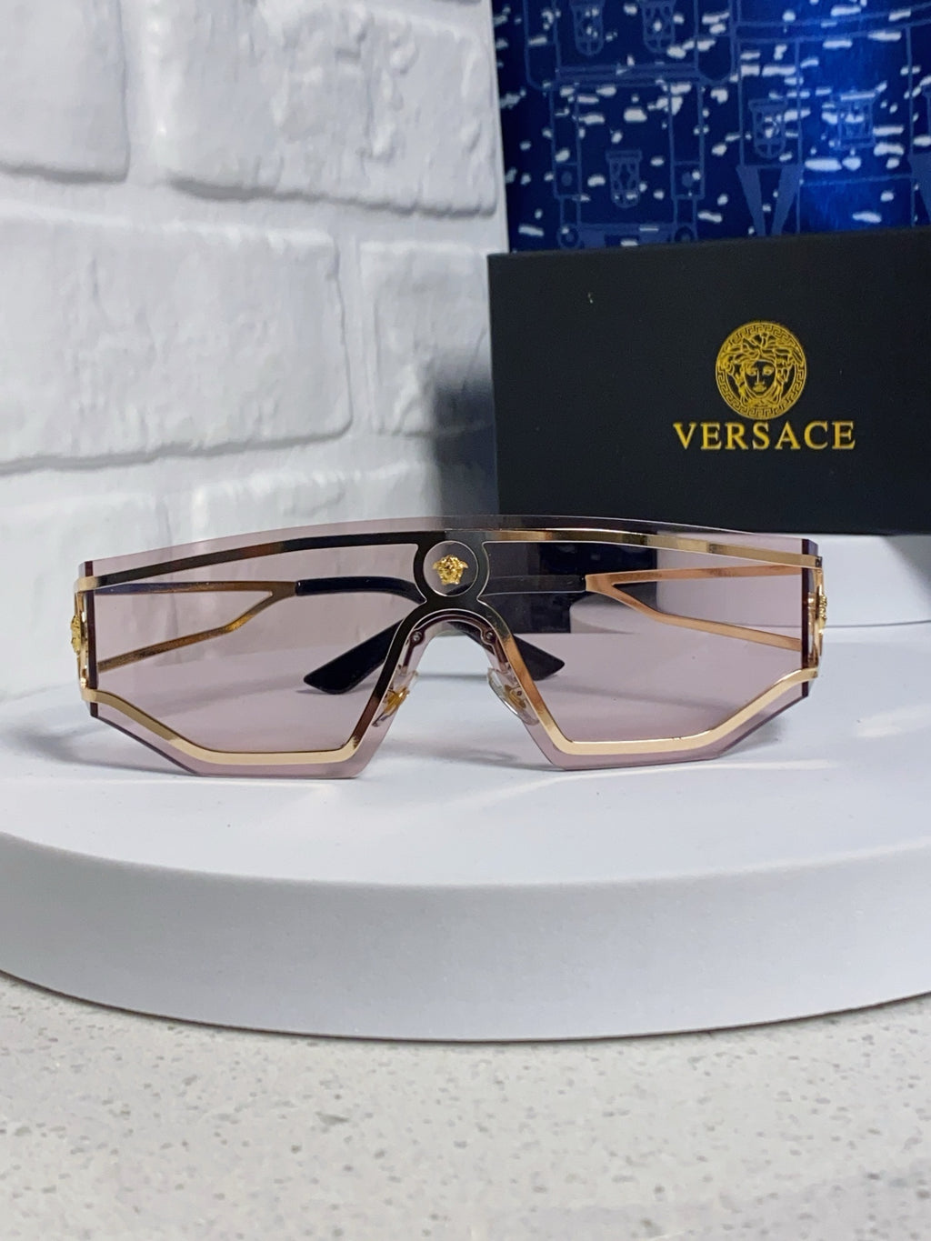Versace Metal Oversized Silver Lens Sunglasses for Men & Women - 466240 - detail image 2