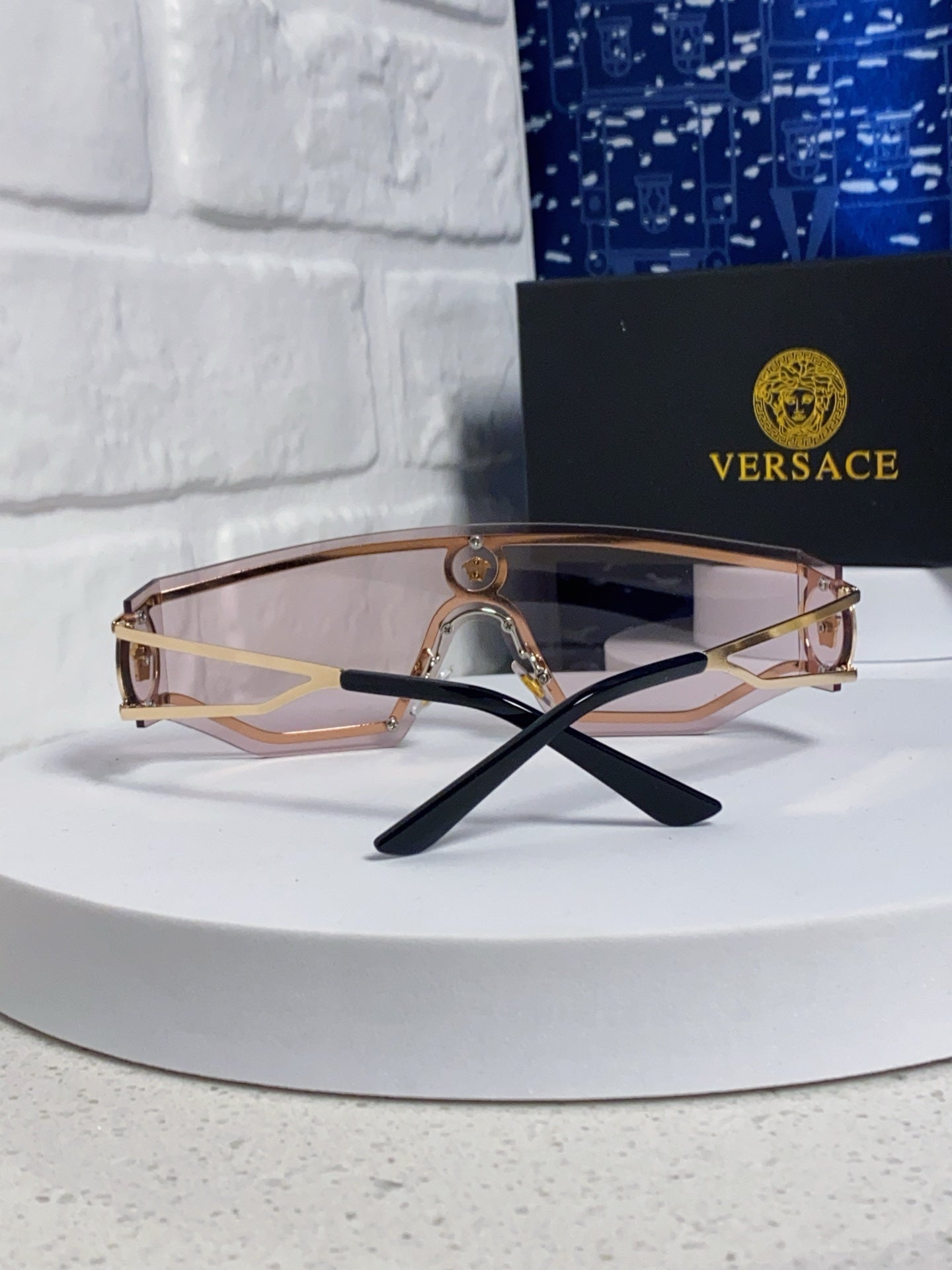 Versace Metal Oversized Silver Lens Sunglasses for Men & Women - 466240 - detail image 3