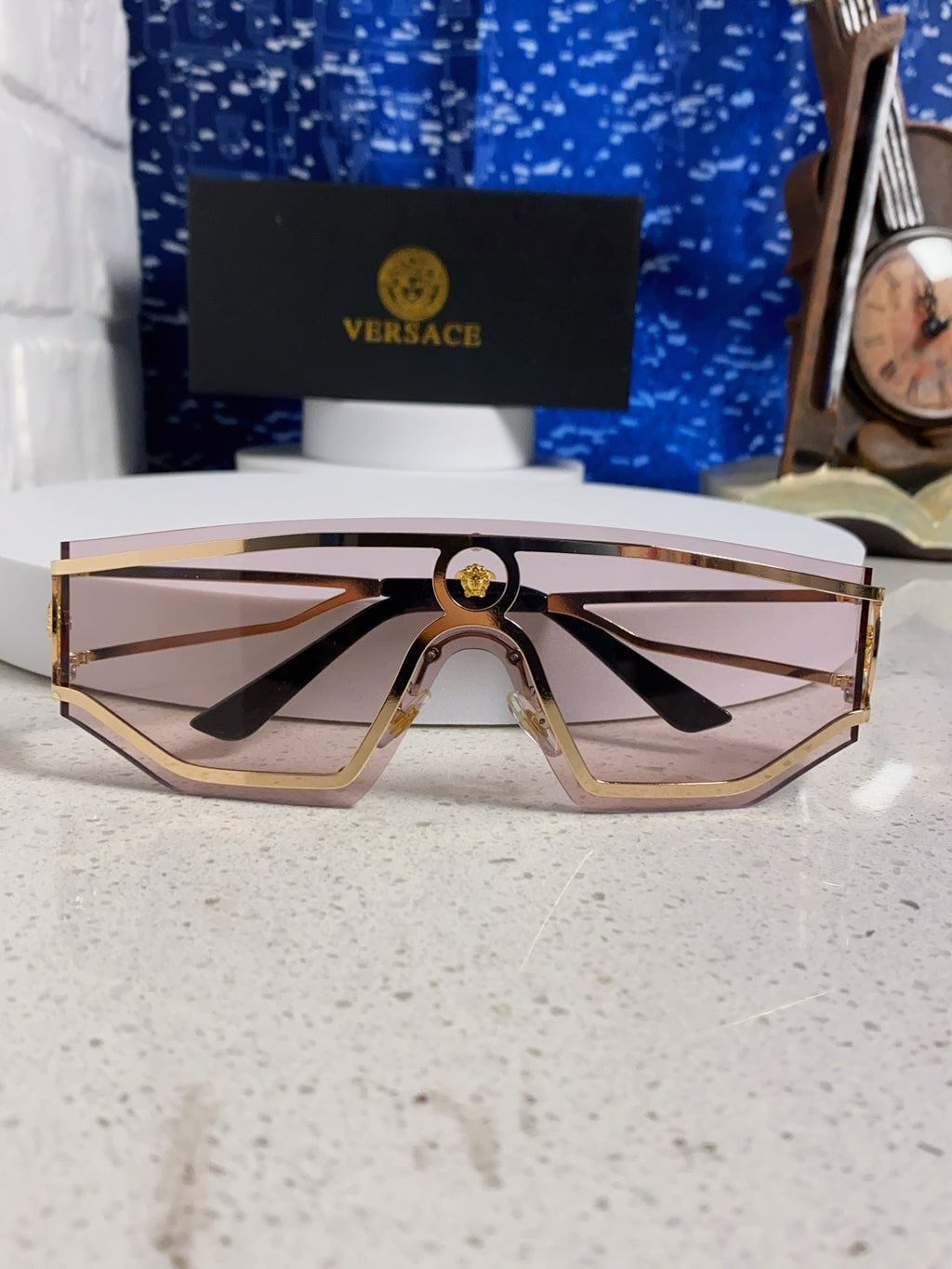 Versace Metal Oversized Silver Lens Sunglasses for Men & Women - 466240 - detail image 8