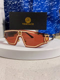 Versace Metal Oversized Red Lens Sunglasses for Men & Women