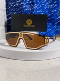 Versace Metal Oversized Brown Lens Sunglasses for Men & Women