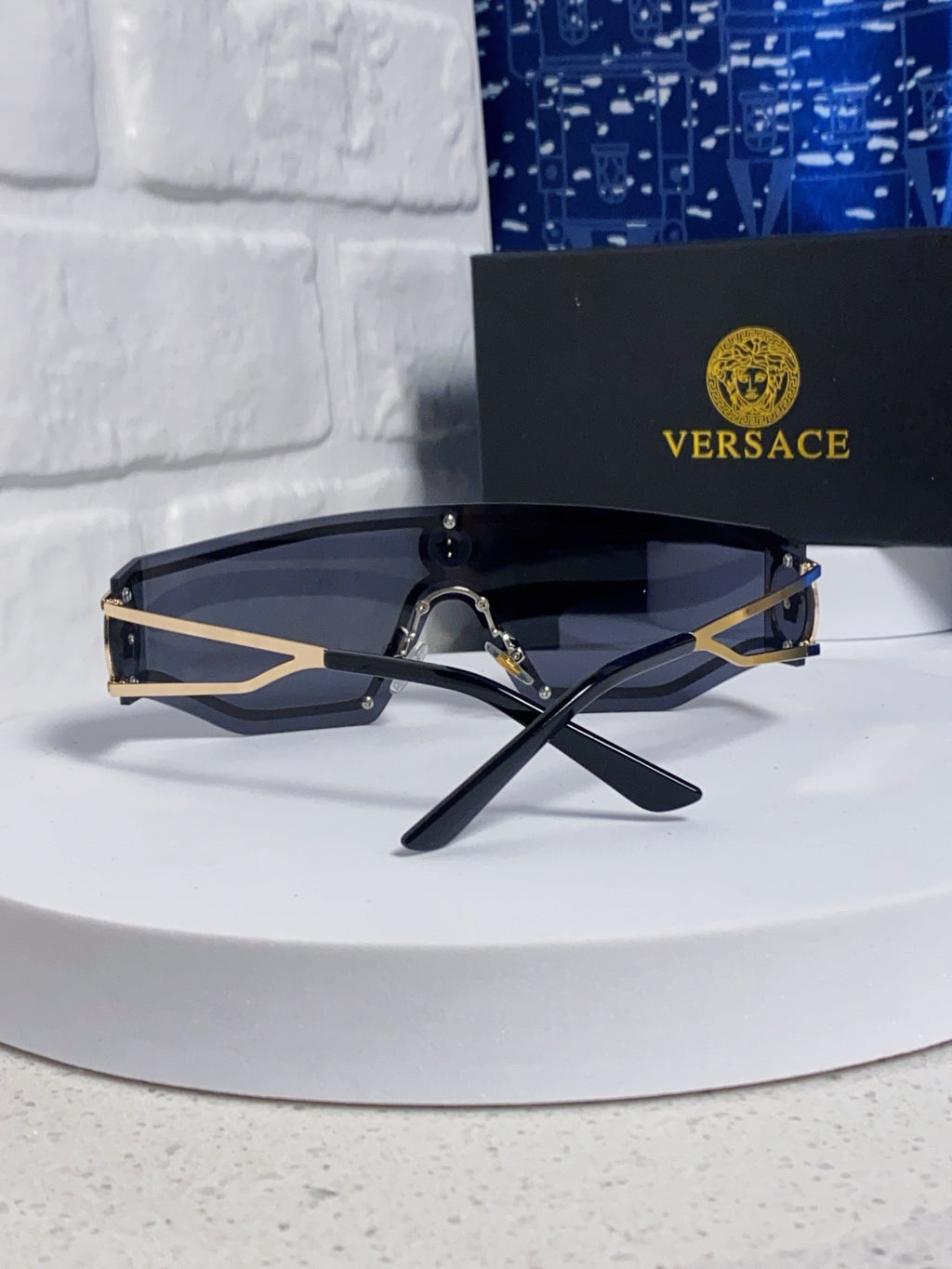 Versace Metal Oversized Silver Lens Sunglasses for Men & Women - 466244 - detail image 3