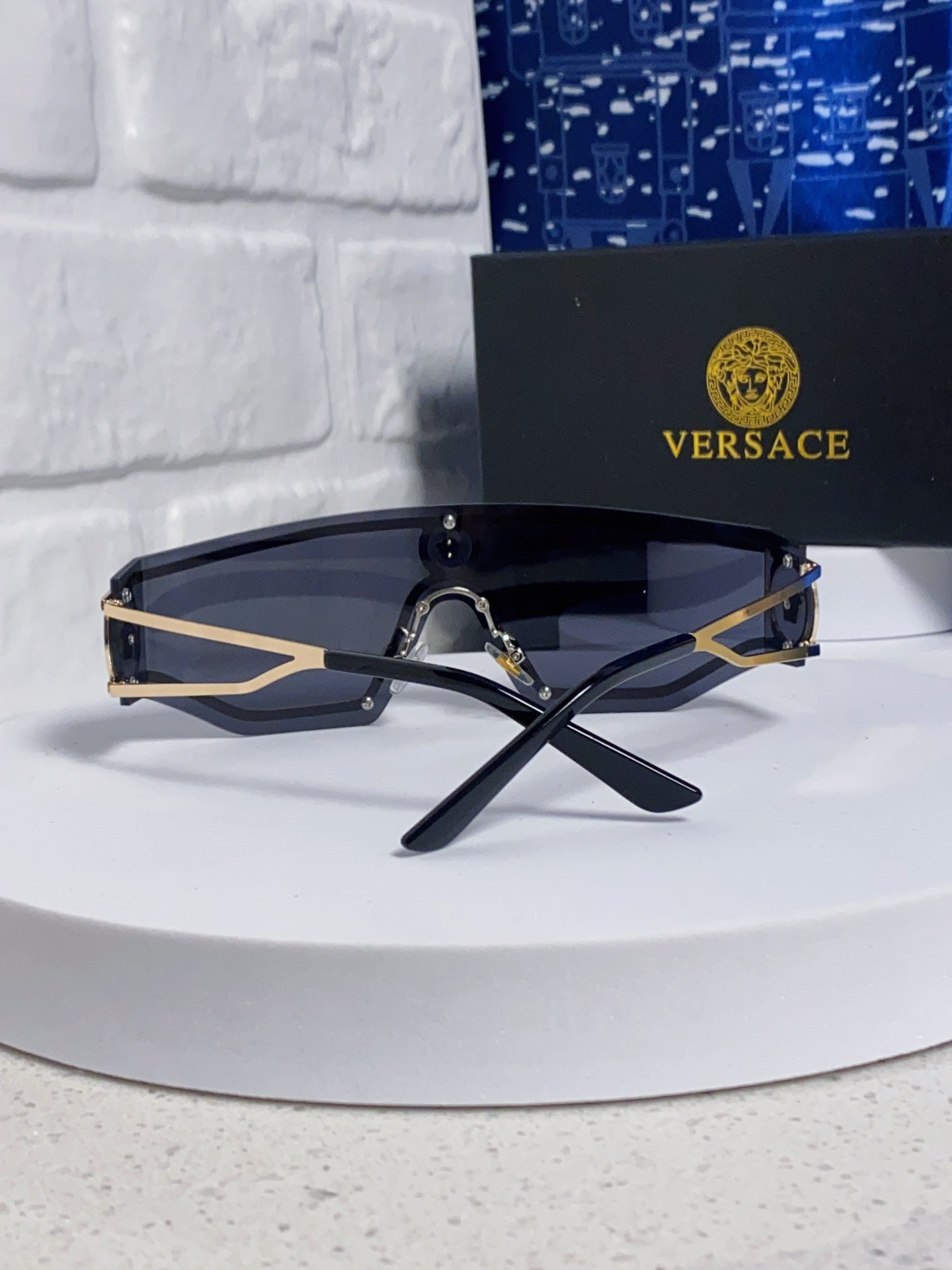 Versace Metal Oversized Silver Lens Sunglasses for Men & Women - 466244 - detail image 3