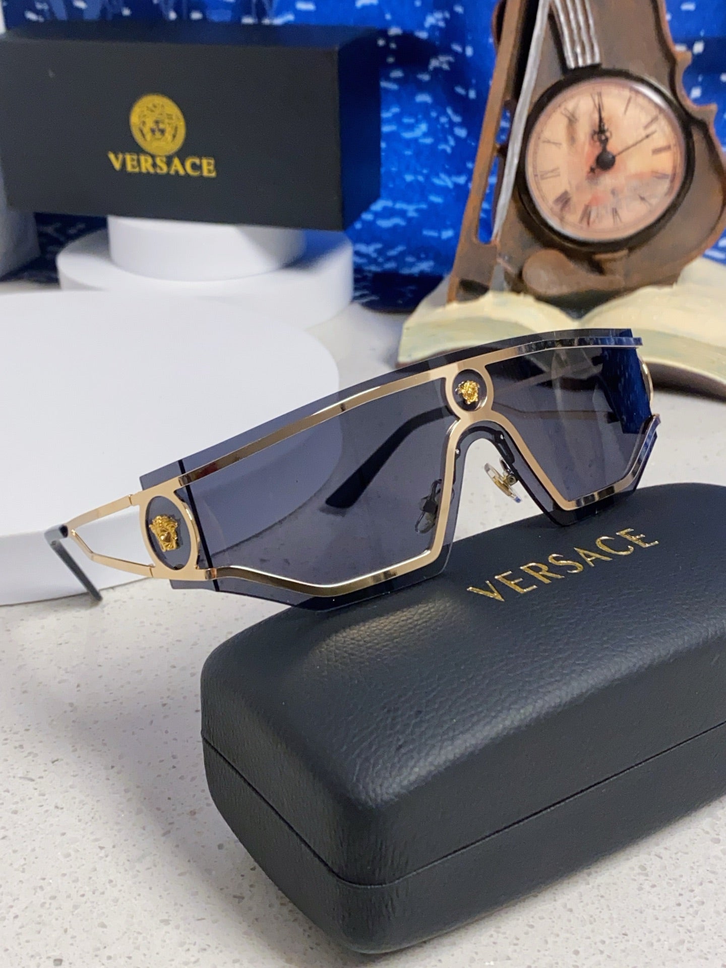 Versace Metal Oversized Silver Lens Sunglasses for Men & Women - 466244 - detail image 9