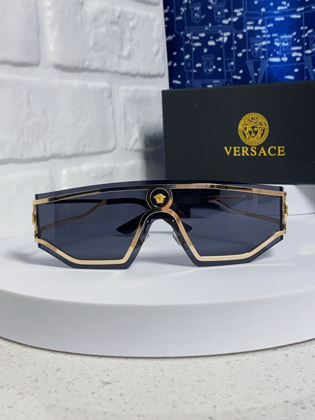 Versace Metal Oversized Silver Lens Sunglasses for Men & Women - 466244 - detail image 2