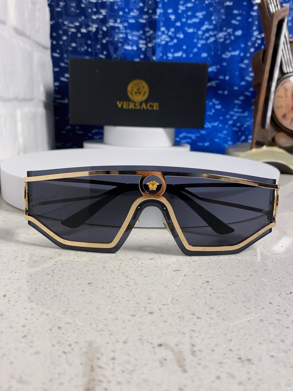 Versace Metal Oversized Silver Lens Sunglasses for Men & Women - 466244 - detail image 8