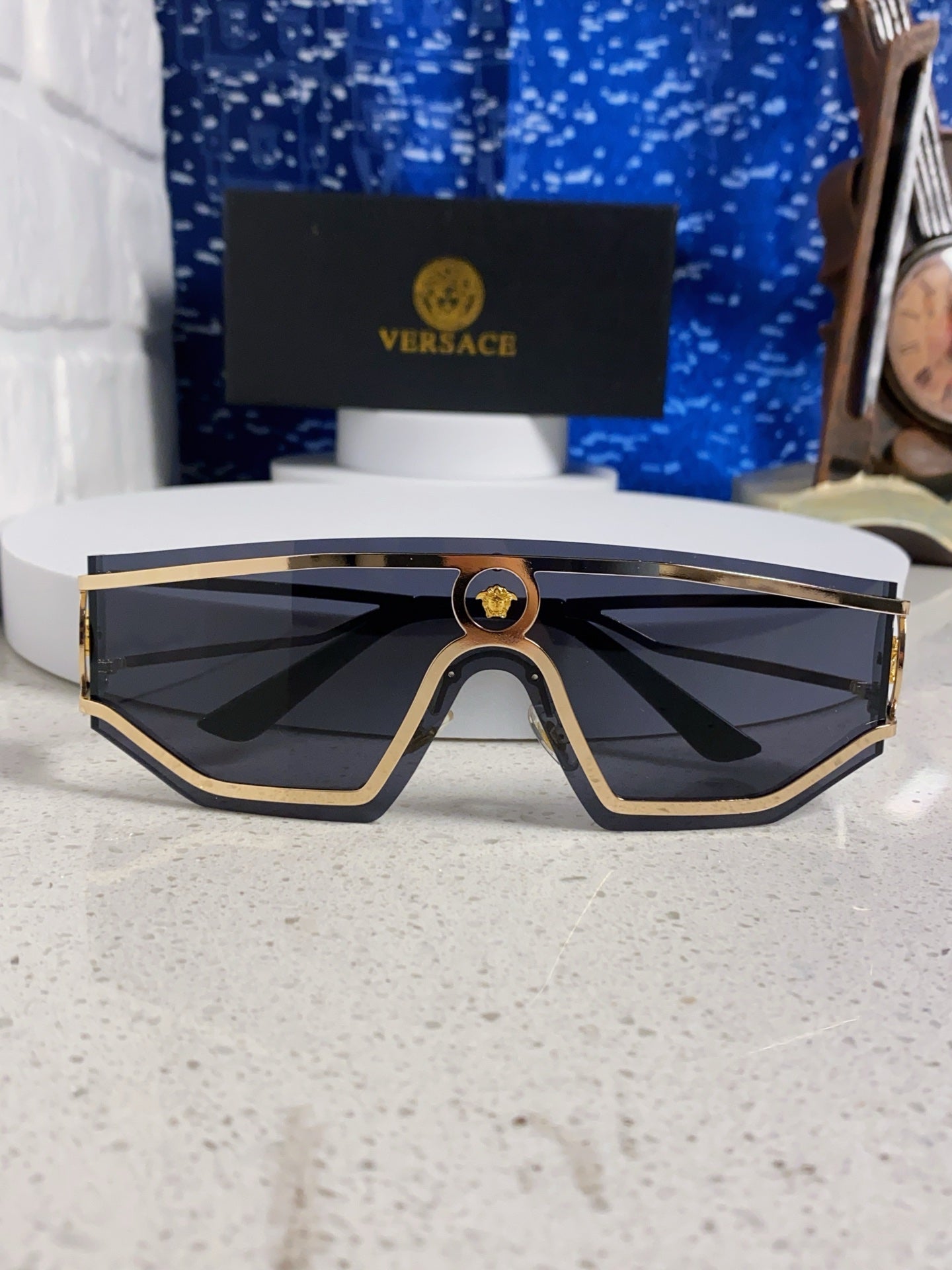 Versace Metal Oversized Silver Lens Sunglasses for Men & Women - 466244 - detail image 8