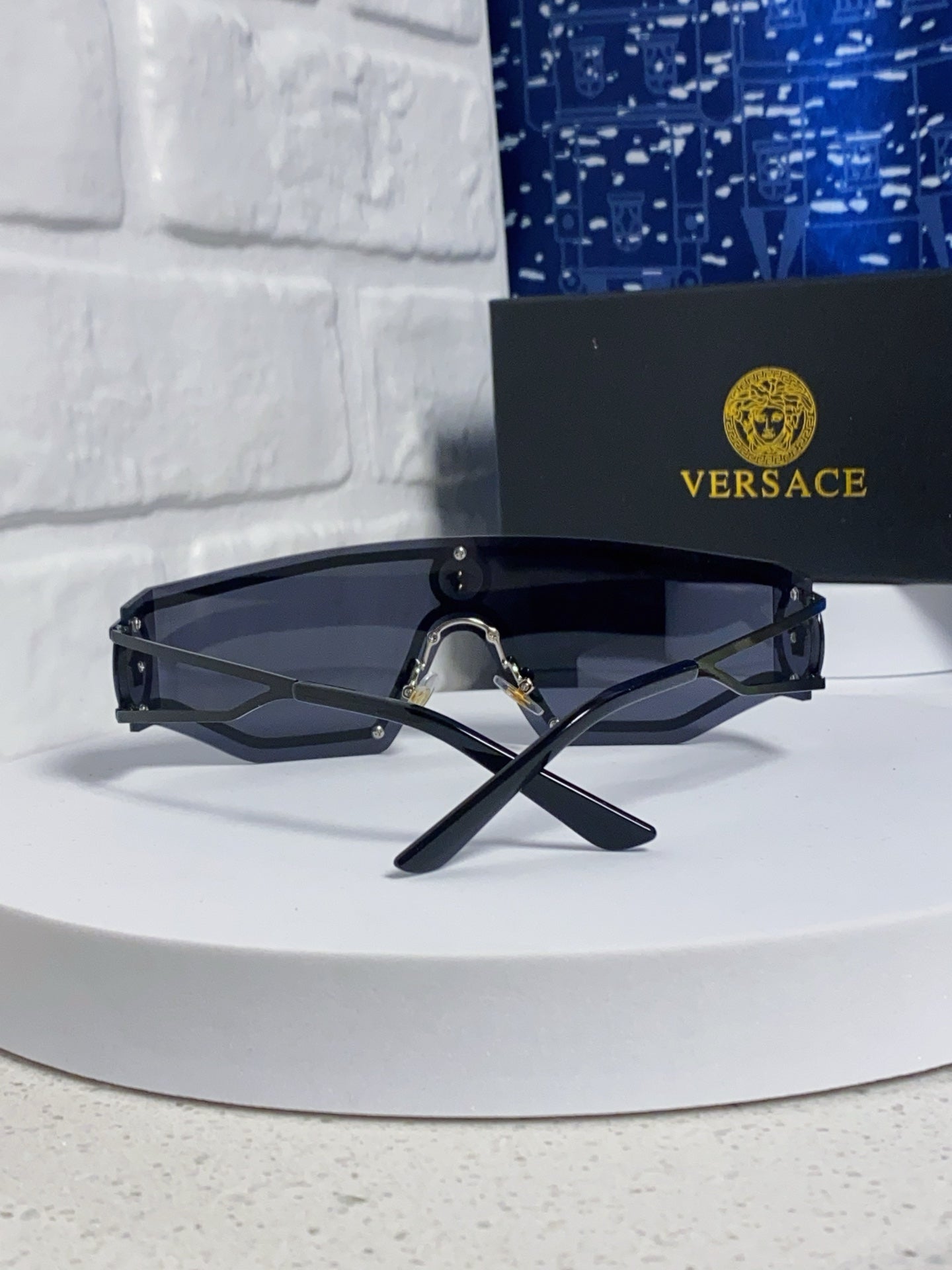 Versace Metal Oversized Silver Lens Sunglasses for Men & Women - detail image 3