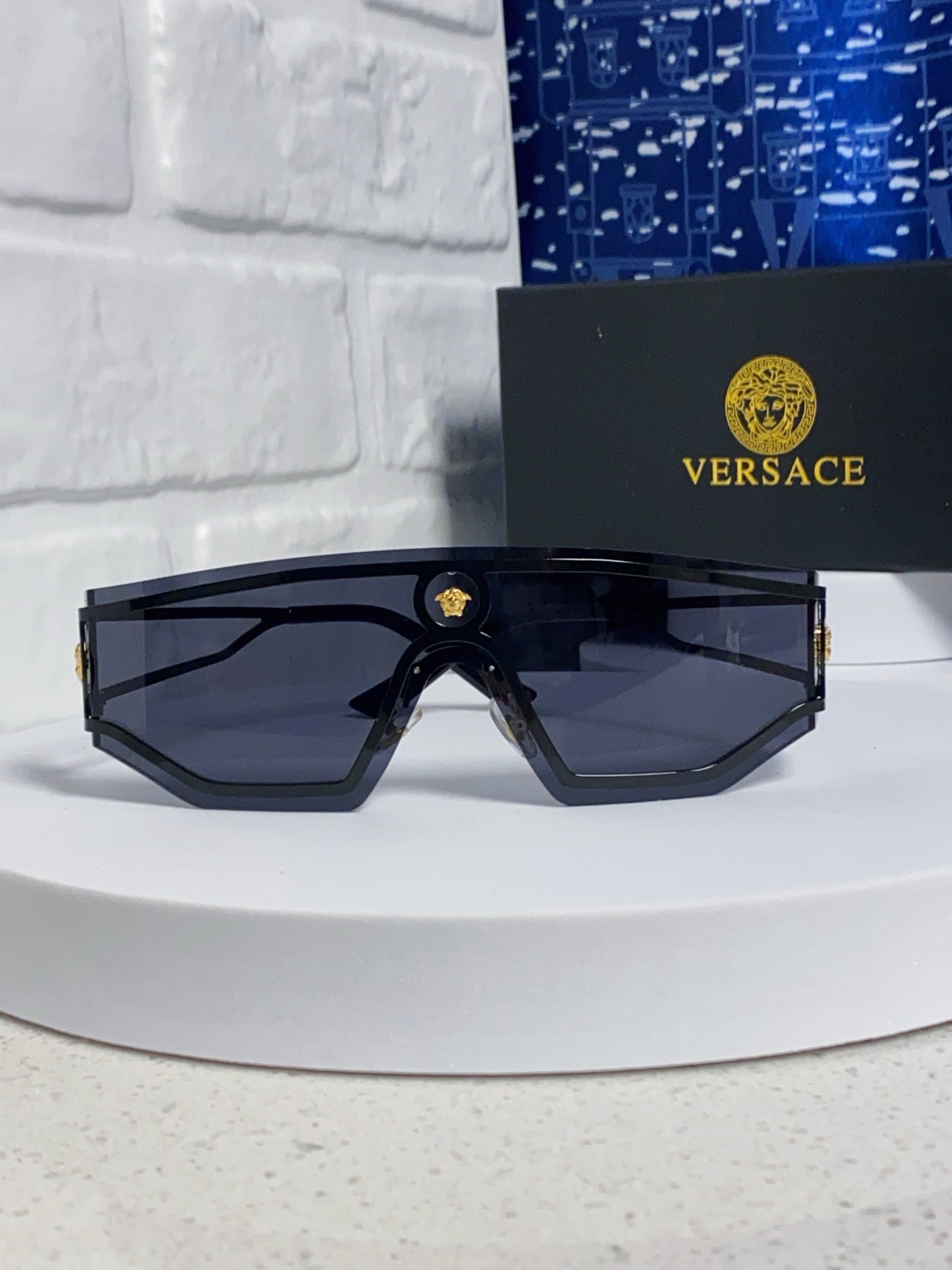 Versace Metal Oversized Silver Lens Sunglasses for Men & Women - detail image 2