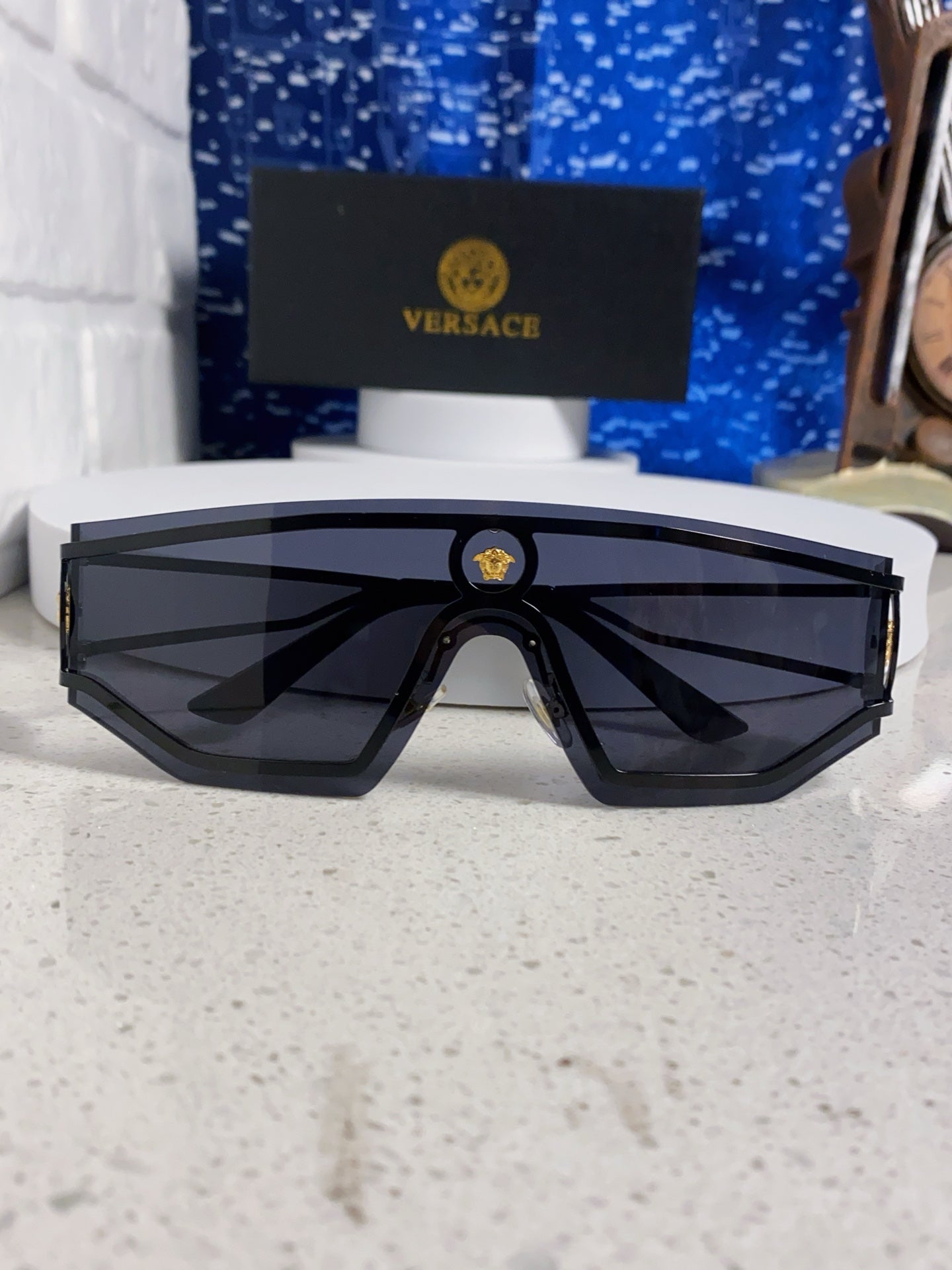 Versace Metal Oversized Silver Lens Sunglasses for Men & Women - detail image 8
