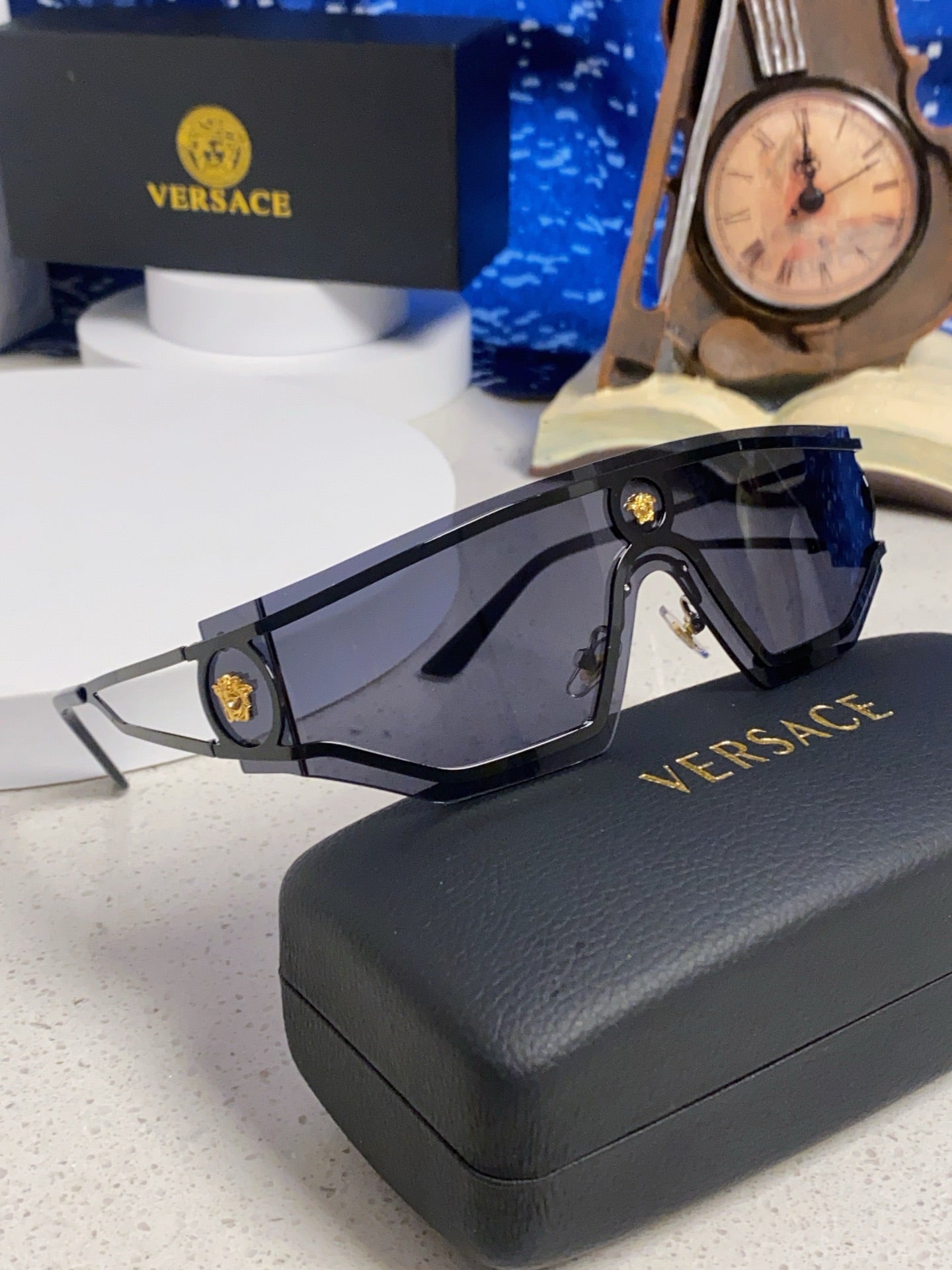 Versace Metal Oversized Silver Lens Sunglasses for Men & Women - detail image 9