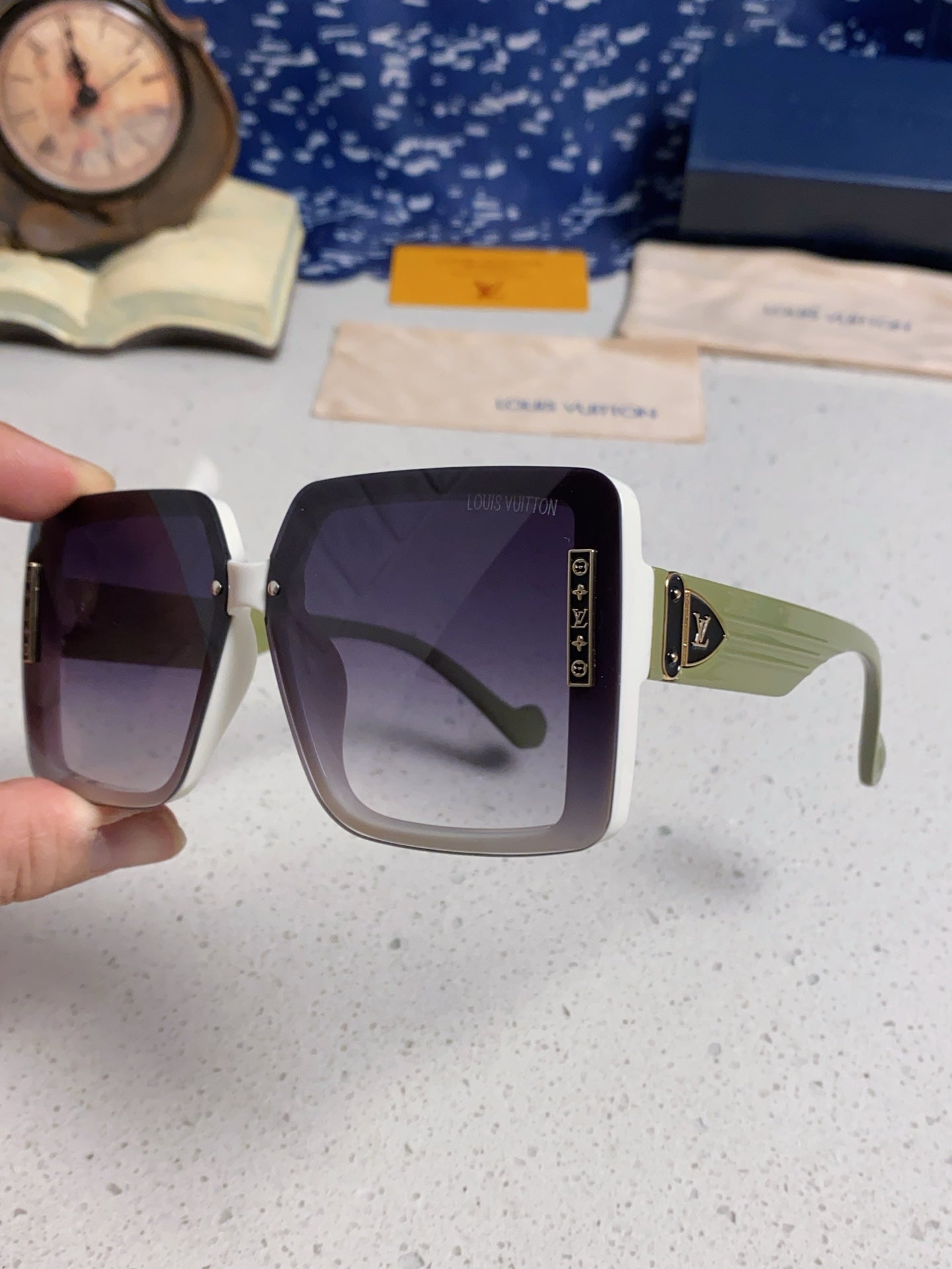 Louis Vuitton Polarized Oversized Silver Lens Sunglasses for Women - detail image 6