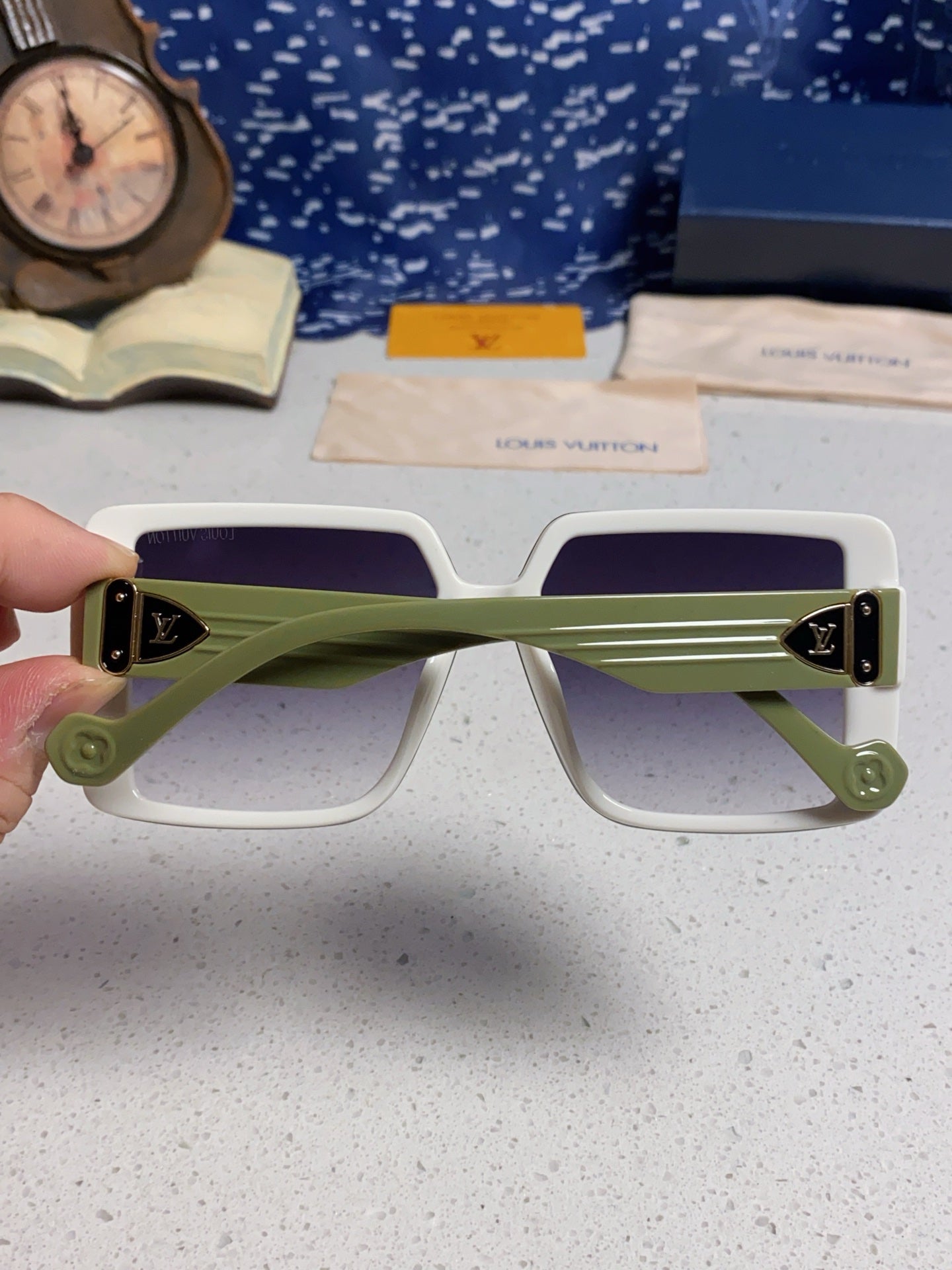 Louis Vuitton Polarized Oversized Silver Lens Sunglasses for Women - detail image 5